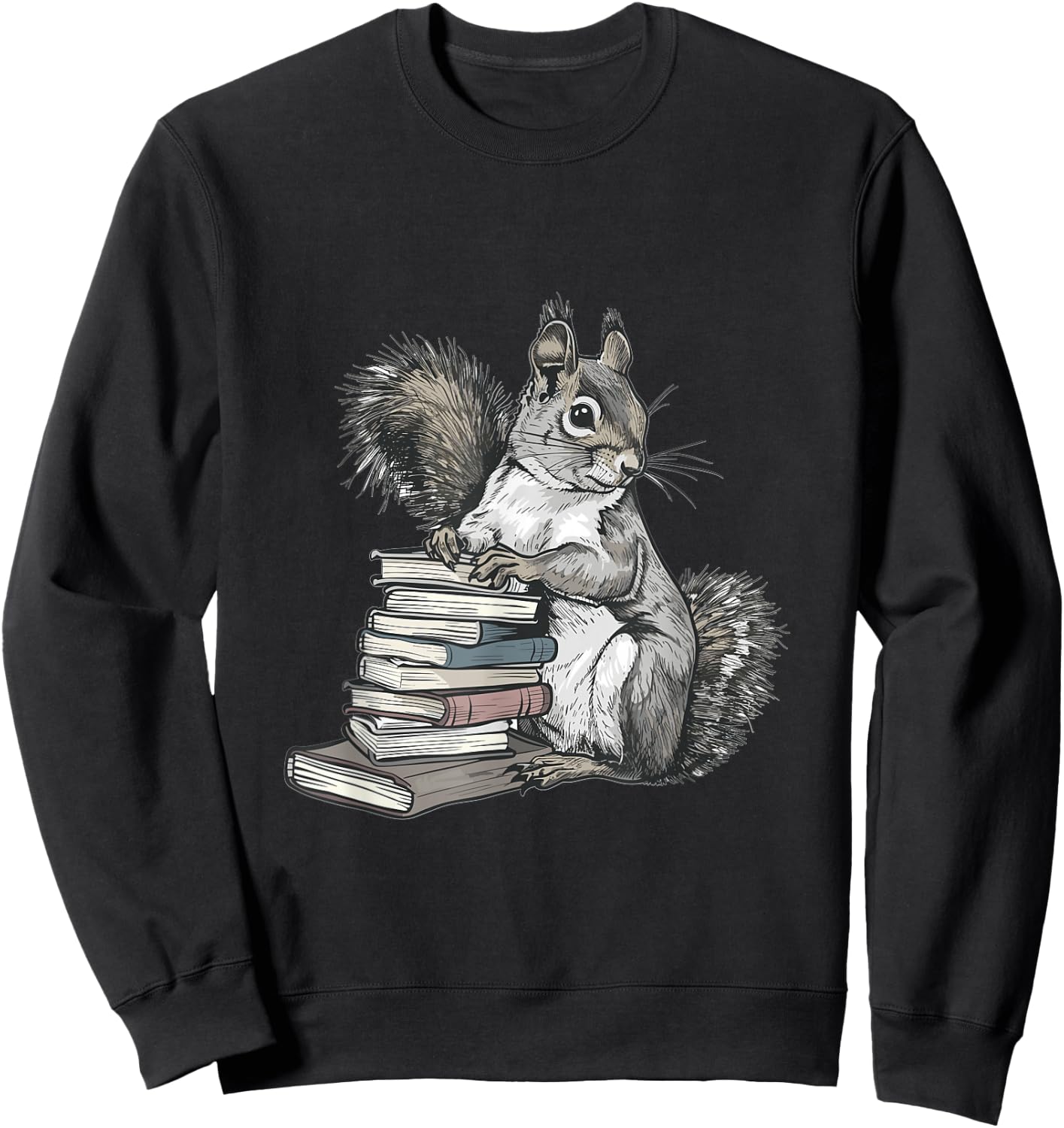Squirrel Animal Lover Graphic Sweatshirt - Sweatshirt | Black
