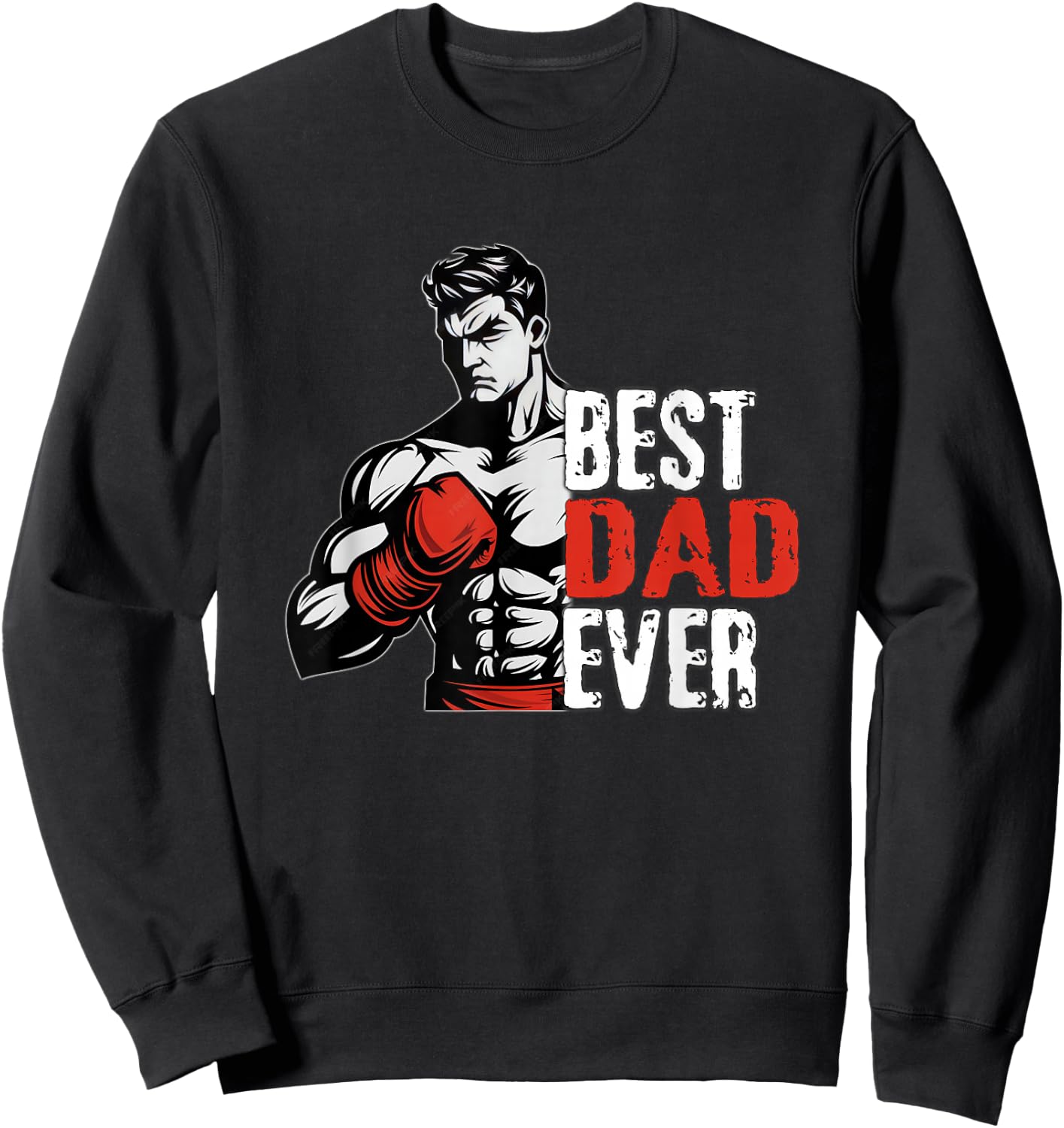Boxing shirt for father, boxing costume for father birthday Sweatshirt - Sweatshirt | Black
