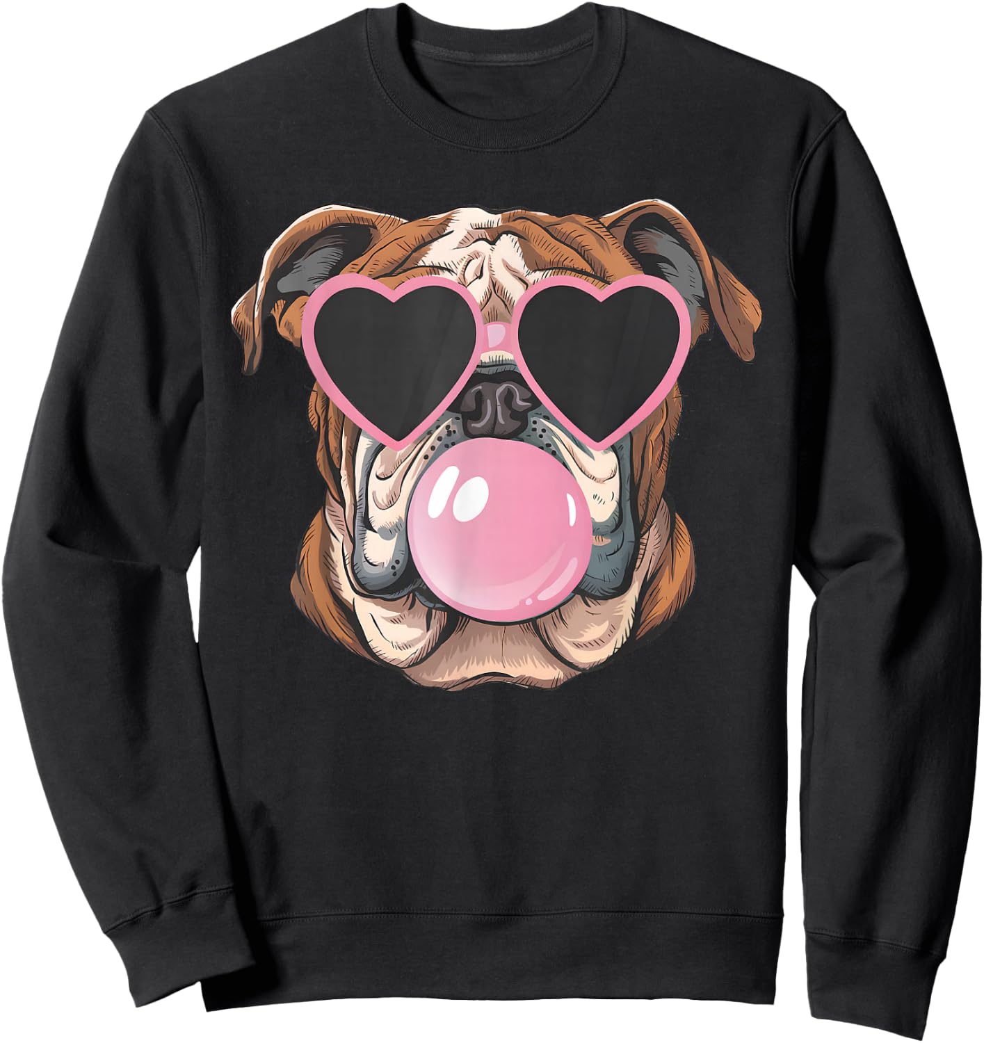Bulldogs Preppy Mascot Bulldogs Blowing Bubble Girly Mama Sweatshirt - Sweatshirt | Black