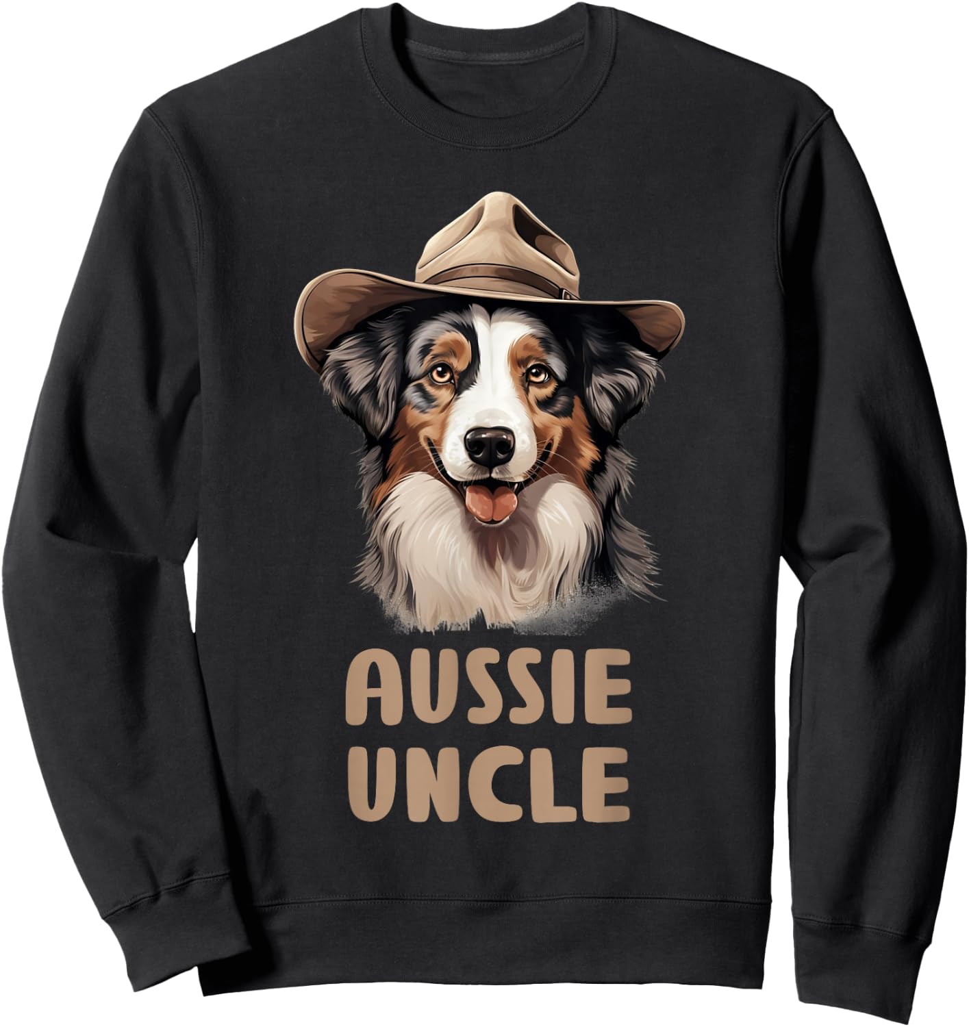 Aussie Uncle Dog Lovers Gift Australian Shepherd Owner Sweatshirt - Sweatshirt | Black