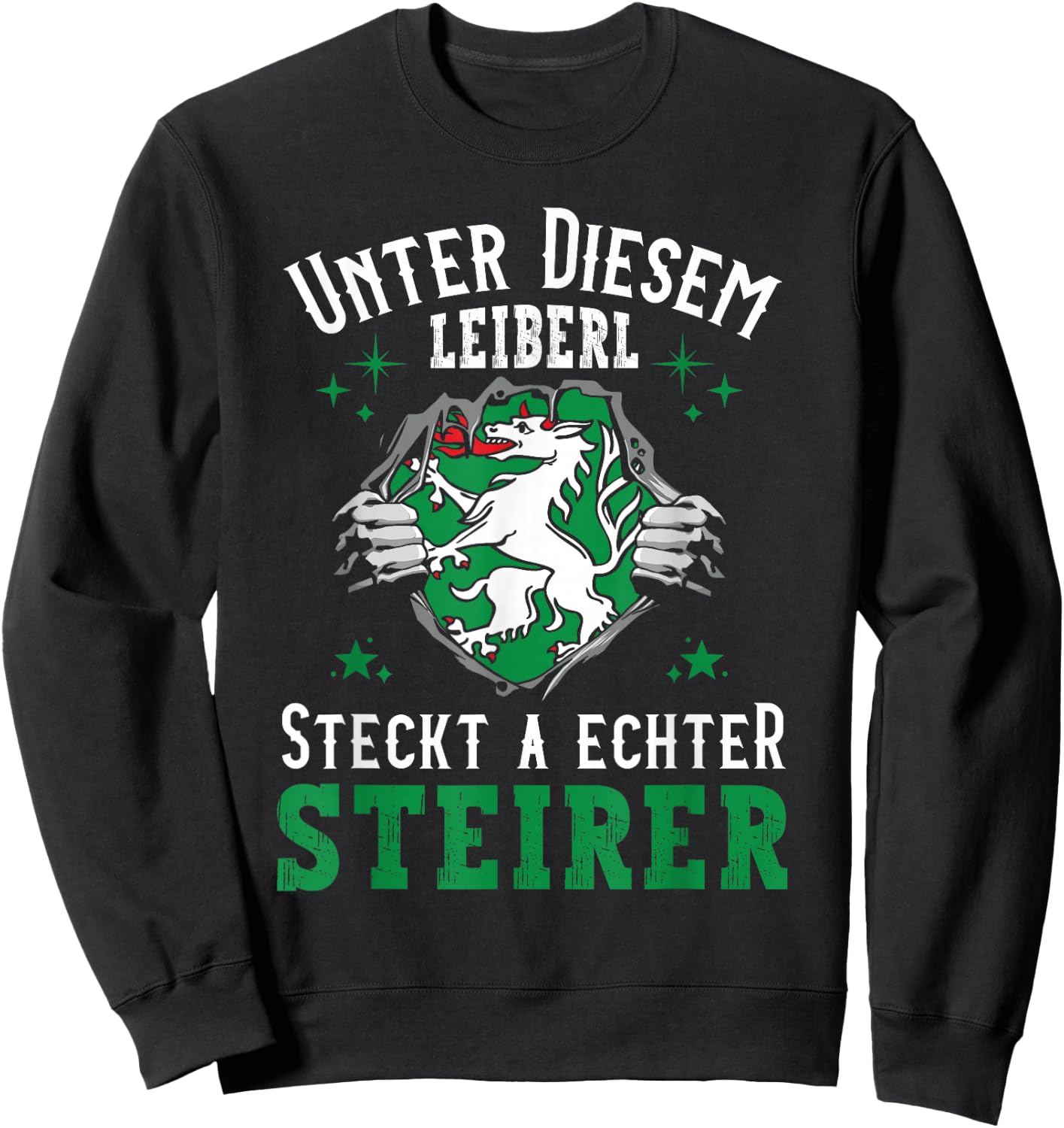 Steiermark Steirisch Crest Leiberl for Real Steirer, black Sweatshirt - Sweatshirt | Black