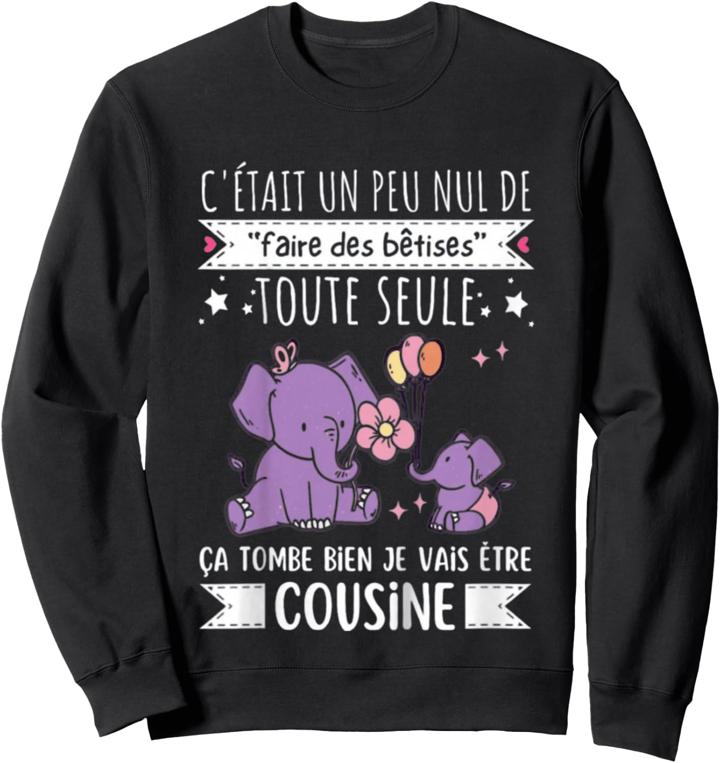 Future Cousine 2027 Gift Nouvelle Naissance Futur Cousine Sweatshirt - Sweatshirt | Black