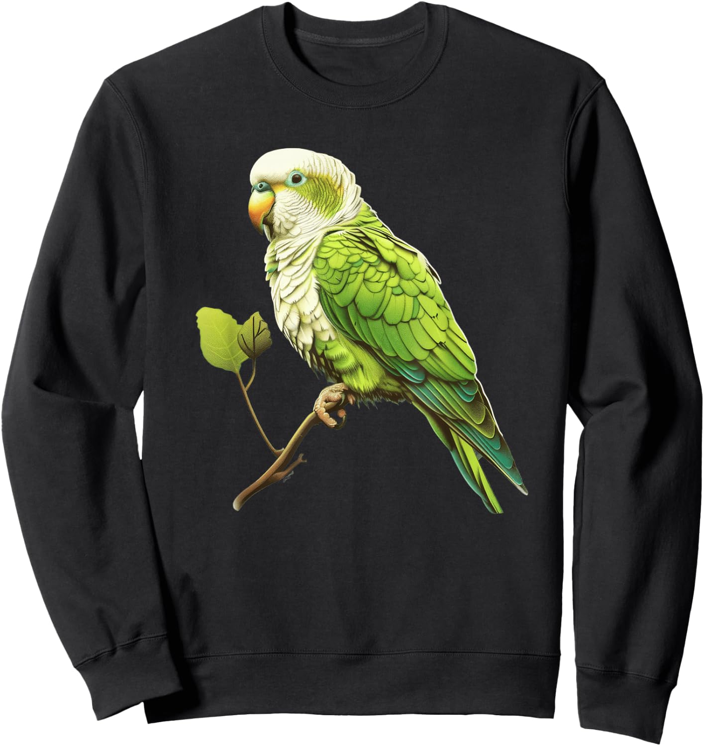 Monk Parakeet Round Image Sweatshirt - Sweatshirt | Black