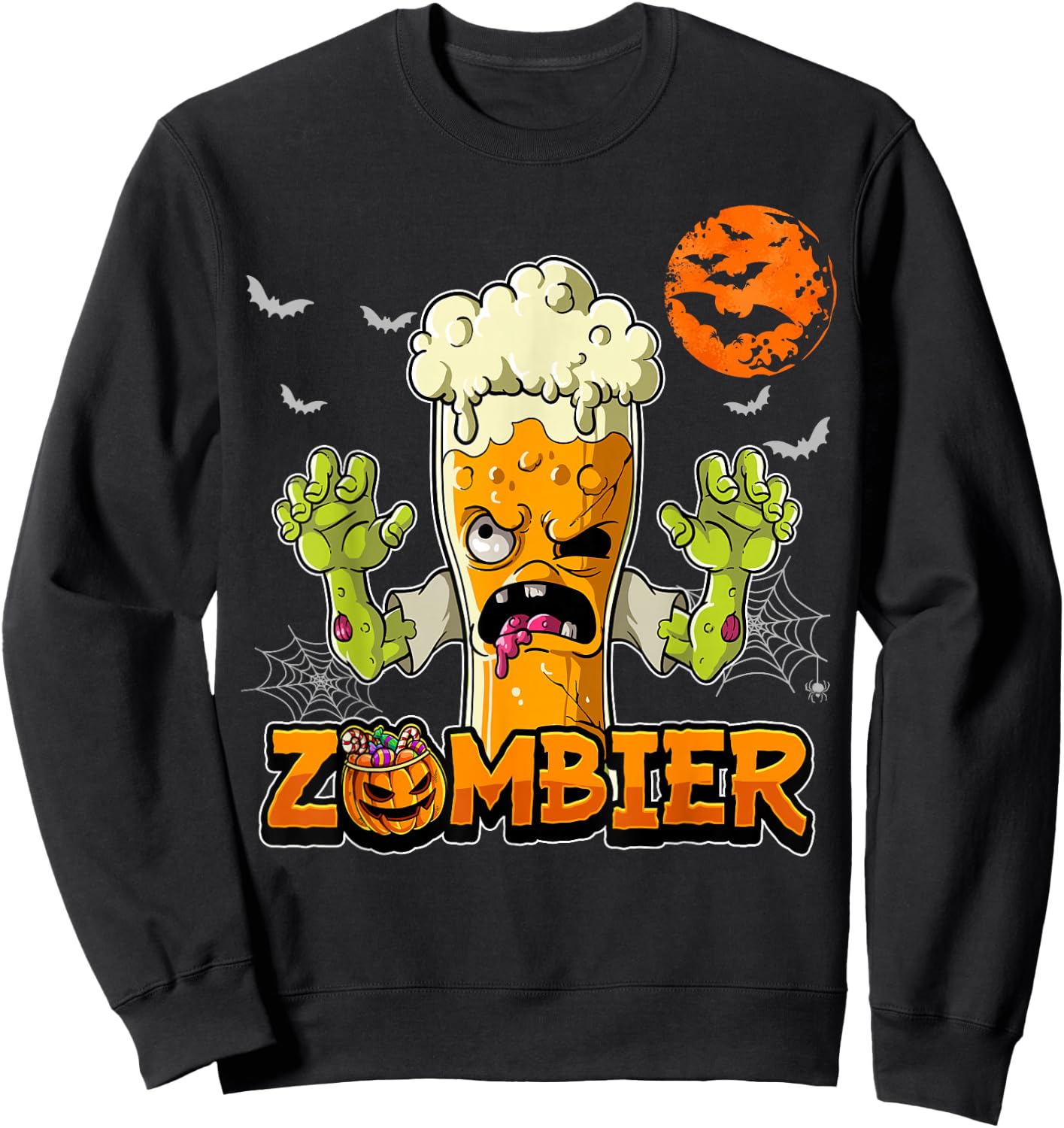 Halloween Zombie Zombier , black Sweatshirt - Sweatshirt | Black