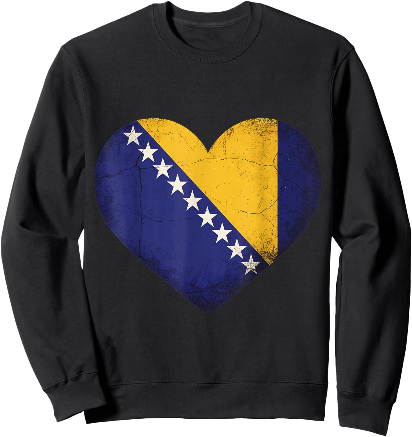 Bosnia Flag Heart Bosnia and Herzegovina Roots Sweatshirt - Sweatshirt | Black