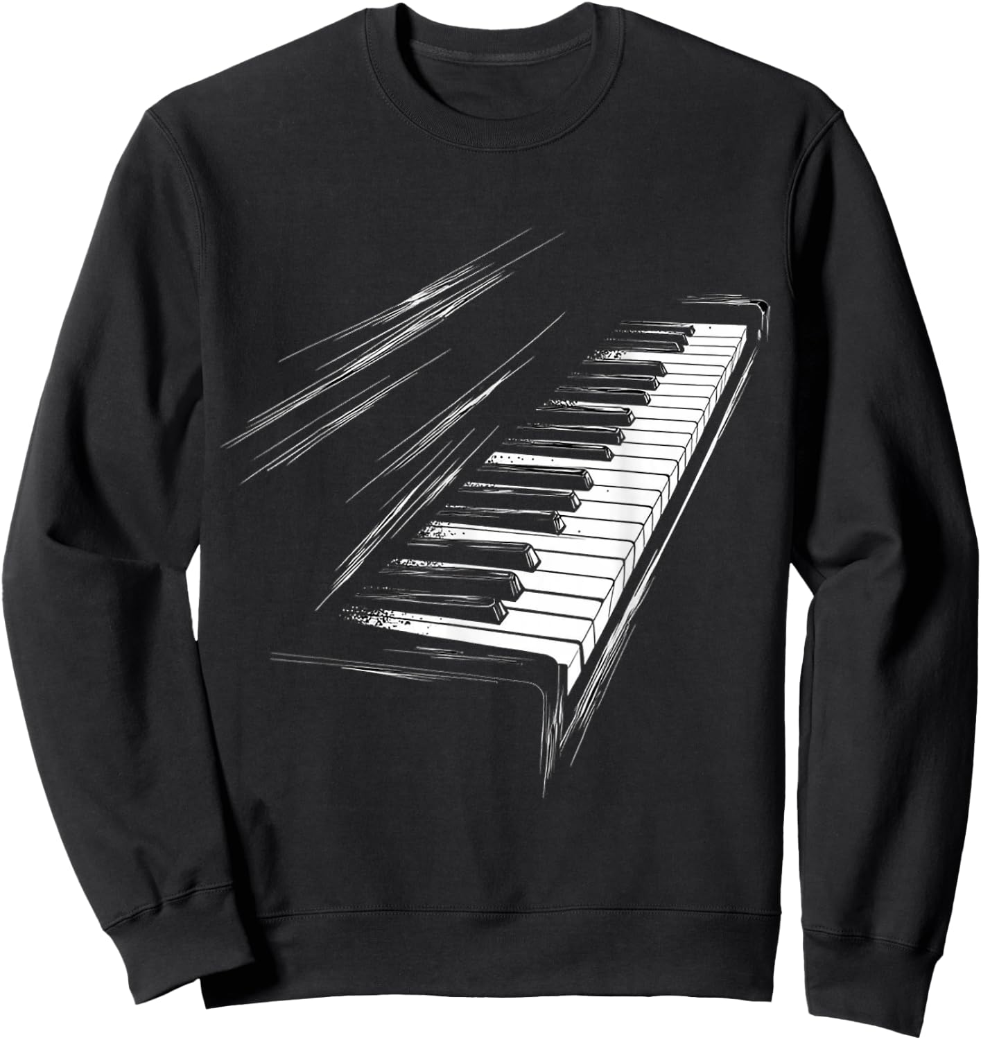 Keyboard Music Instrument Motif Art Keyboard Sweatshirt - Sweatshirt | Black