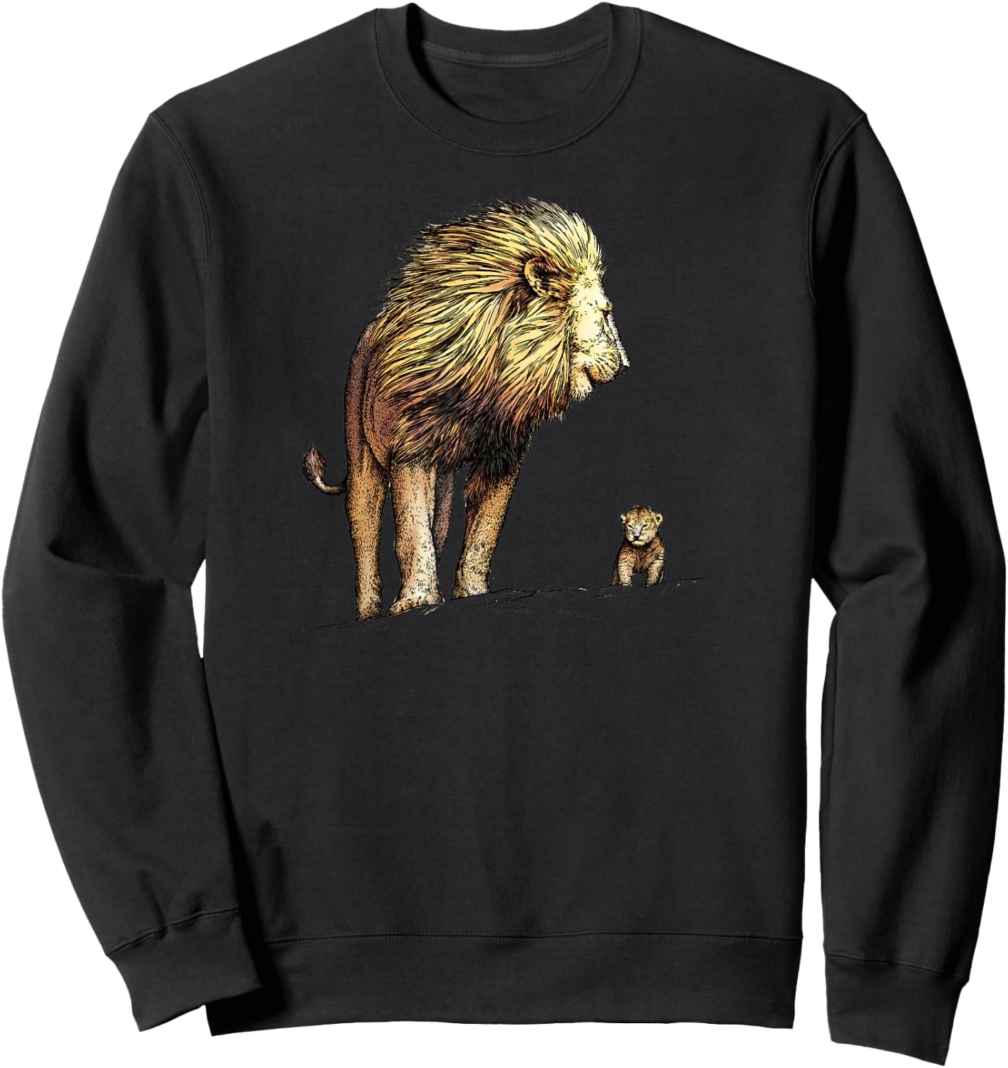 King Lion and Cub For Lion and Big Cat Lovers Sweatshirt - Sweatshirt | Black
