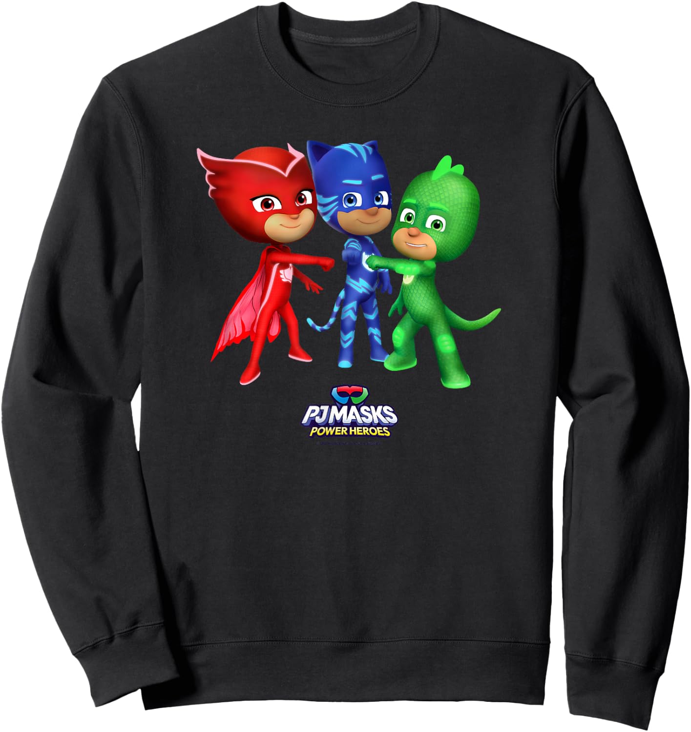 PJ Masks Group Shot Power Heroes Best Trio Logo Sweatshirt - Sweatshirt | Black