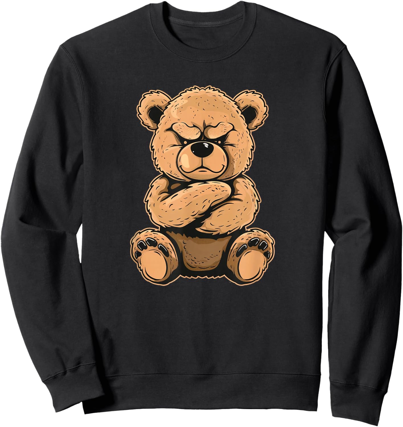 Grumpy Teddy Bear with crossed Arms Costume Sweatshirt - Sweatshirt | Black