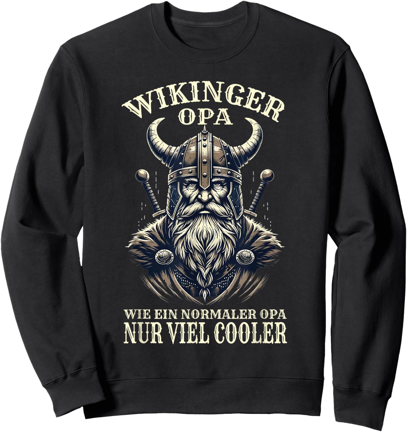 Wikinger Opa Nordische Mythologie Normannen Sweatshirt - Sweatshirt | Black