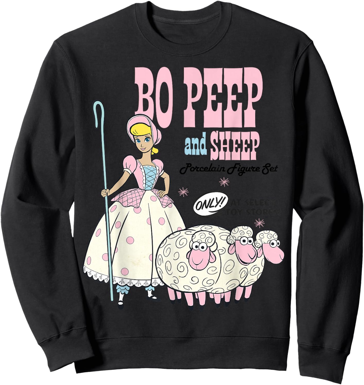 Disney Pixar Toy Story 4 Bo Peep and Sheep Advertisement Sweatshirt - Sweatshirt | Black