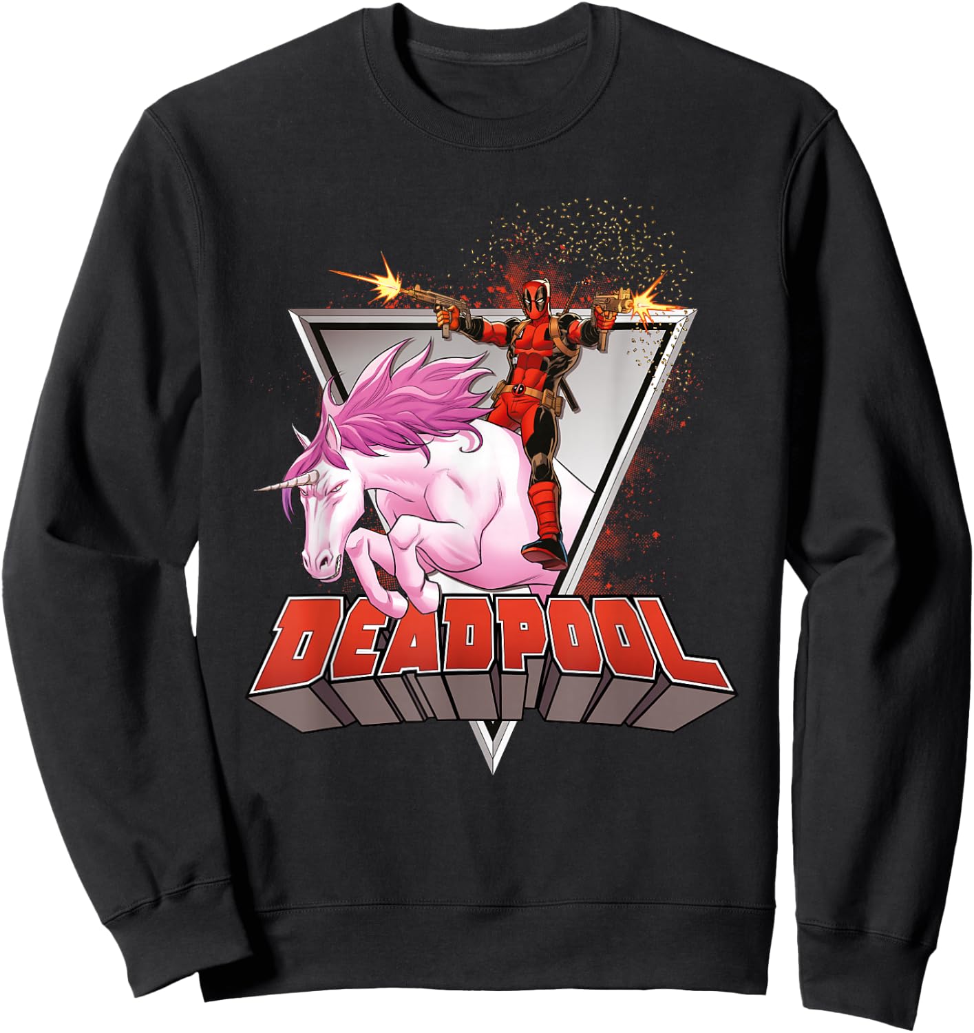 Deadpool Rides a Unicorn Sweatshirt - Sweatshirt | Black