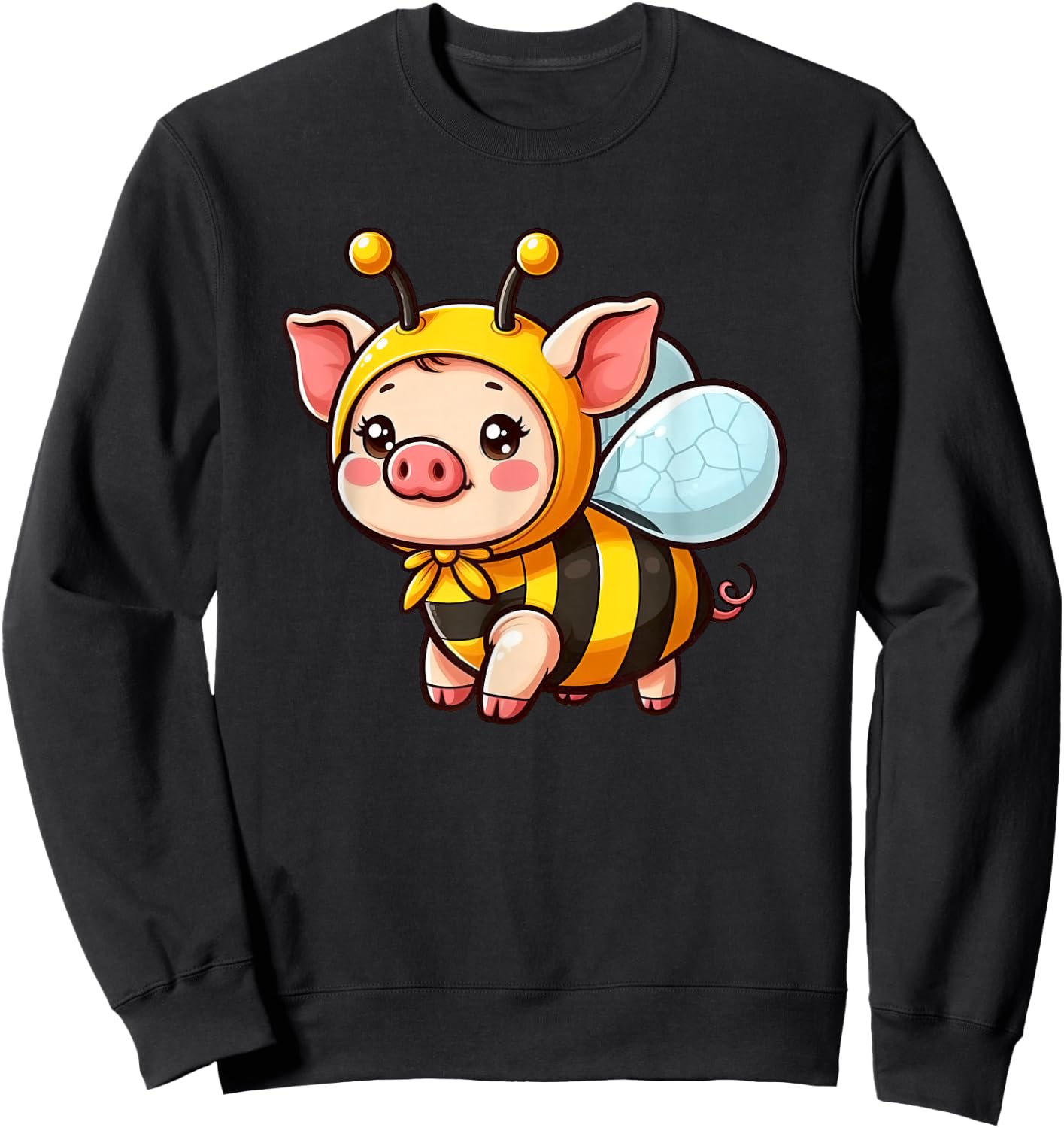 Mini Pig Bee Pet Funny Animal Sweatshirt - Sweatshirt | Black