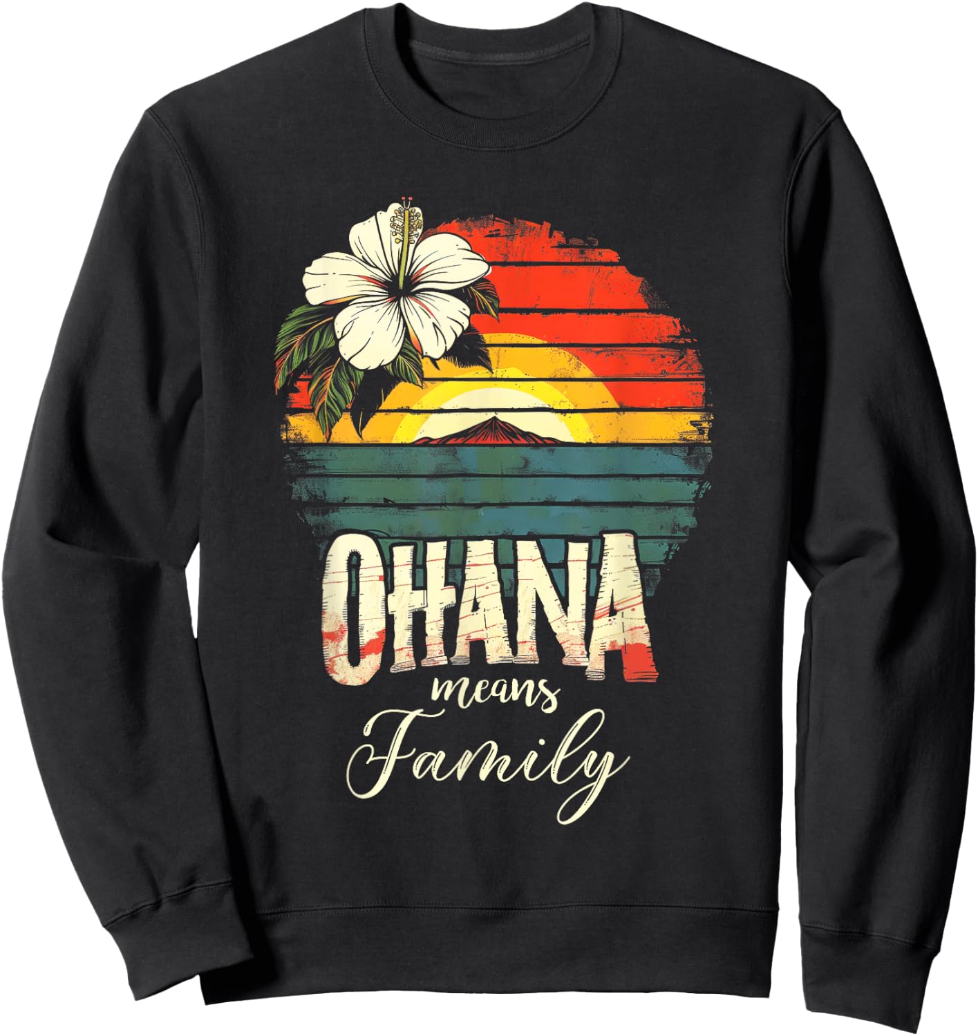 Ohana Means Family Hawaii Sommer Palmen Beach Sweatshirt - Sweatshirt | Black