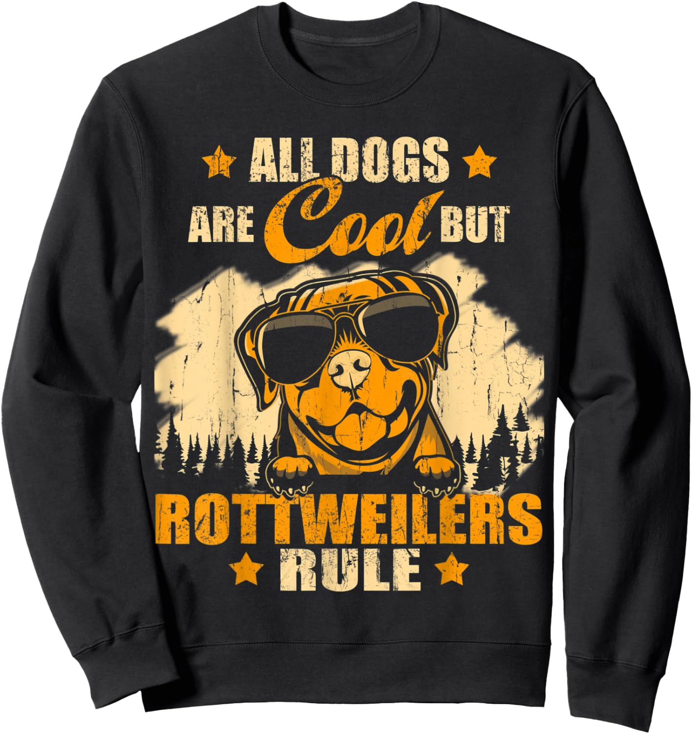 All Dogs Are Cool But Rottweilers Rule Funny Christmas Sweatshirt - Sweatshirt | Black