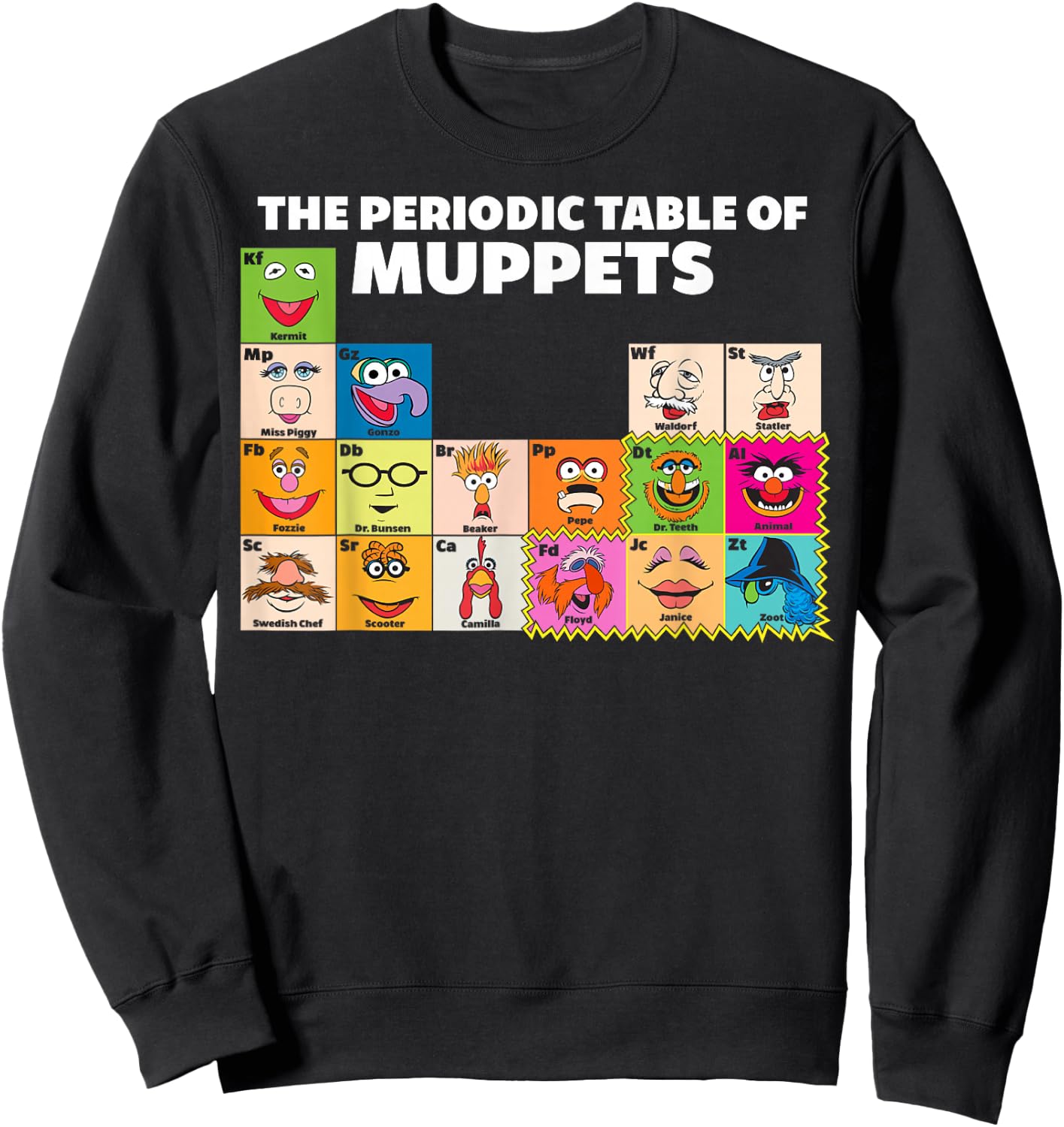 Disney The Muppets Periodic Table of The Muppets Small Sweatshirt - Sweatshirt | Black
