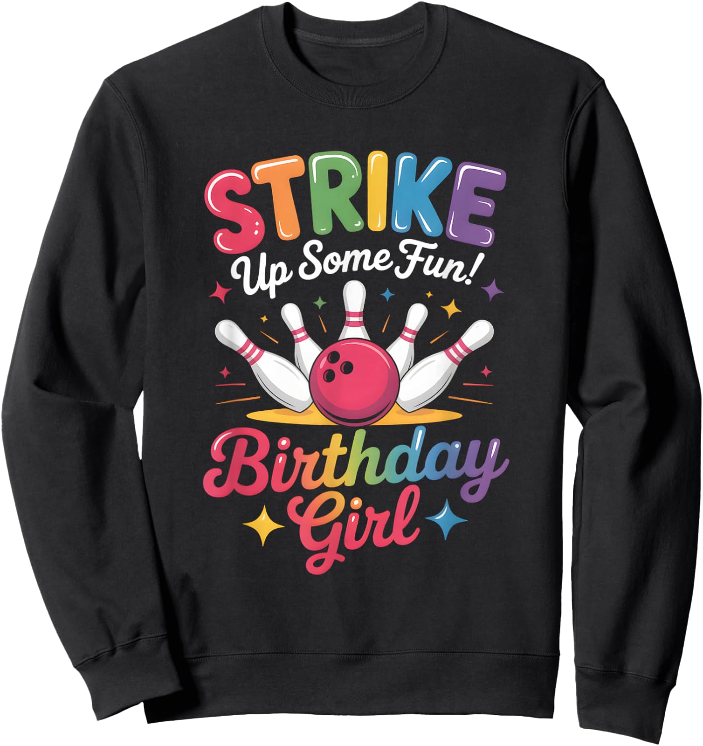 Bowling Party Strike Squad Retro Vibes Sweatshirt - Sweatshirt | Black