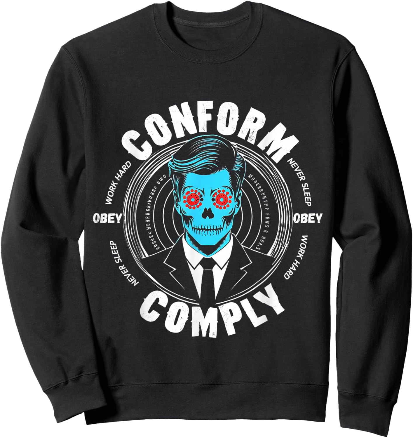 Obey Comply Conform Whatch TV Sweatshirt - Sweatshirt | Black