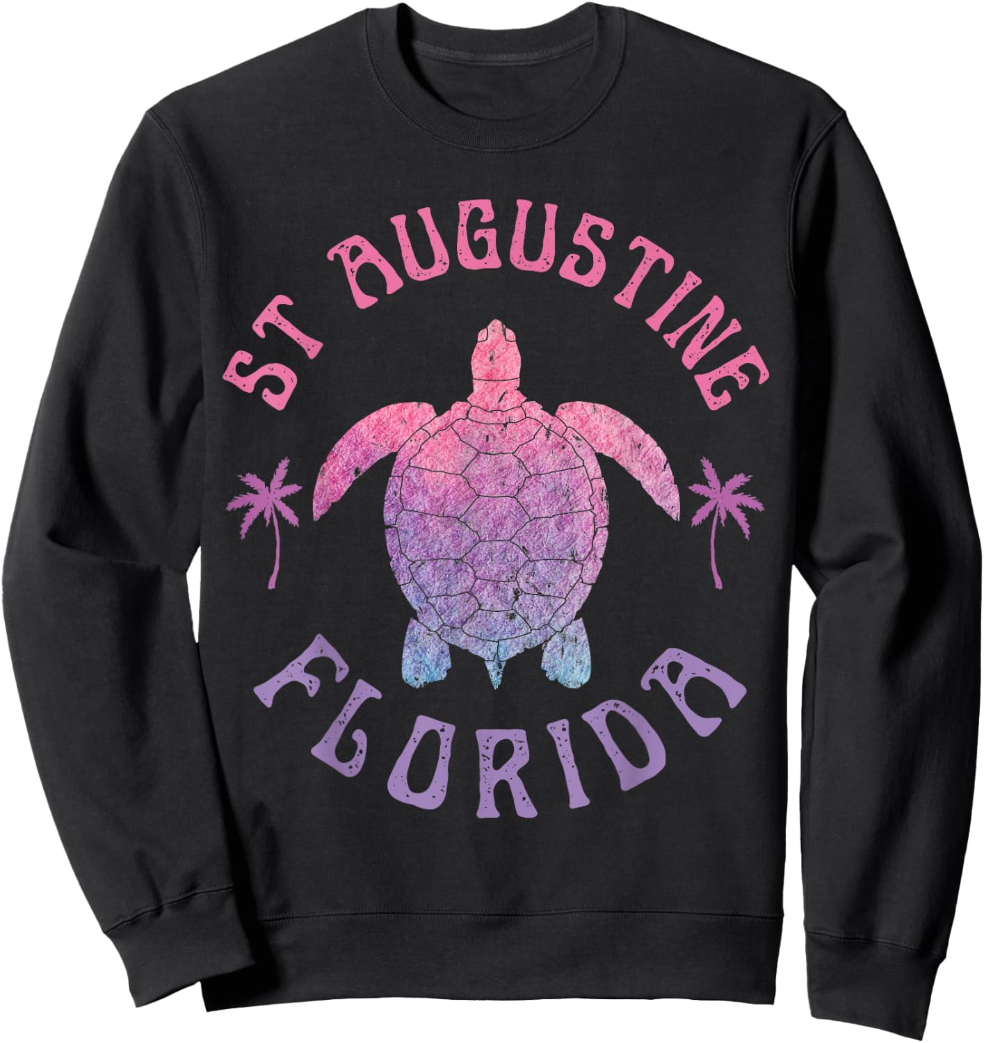 St Augustine Beach Florida Sea Turtle Summer Vacation Cute Sweatshirt - Sweatshirt | Black
