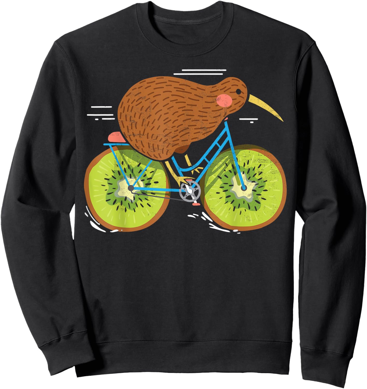Cycle New Zealand Funny Kiwi on a Bicycle Design Idea Sweatshirt - Sweatshirt | Black