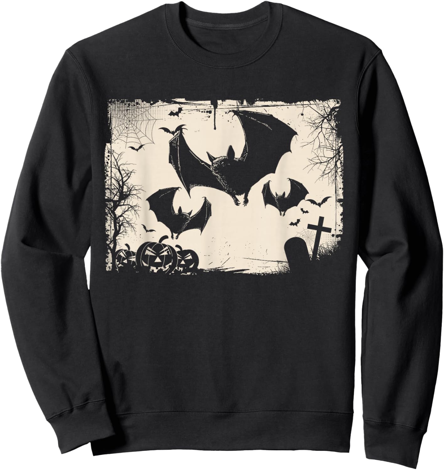 Gothic Bat Dark Art Horror Vintage Grunge Sweatshirt - Sweatshirt | Black