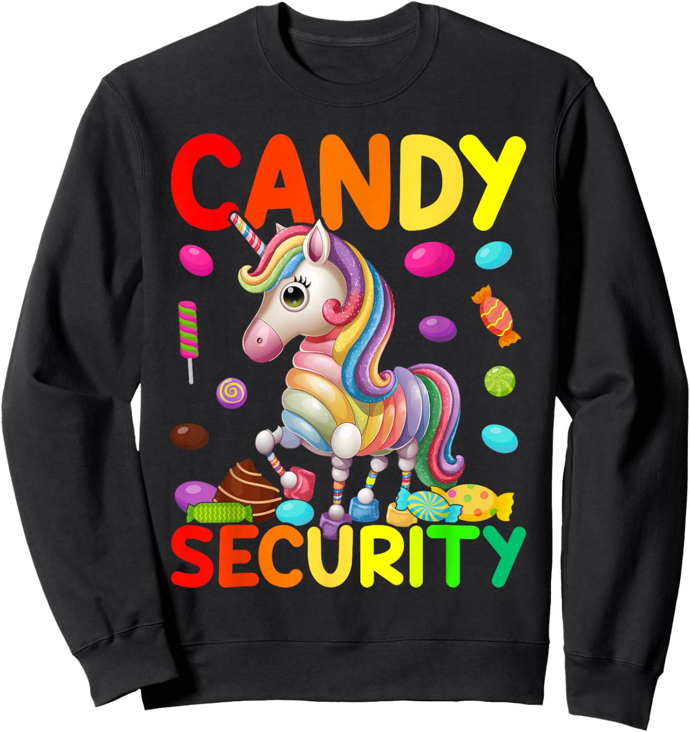 Candy Land Costumes Candy Land Candy Security Sweatshirt - Sweatshirt | Black