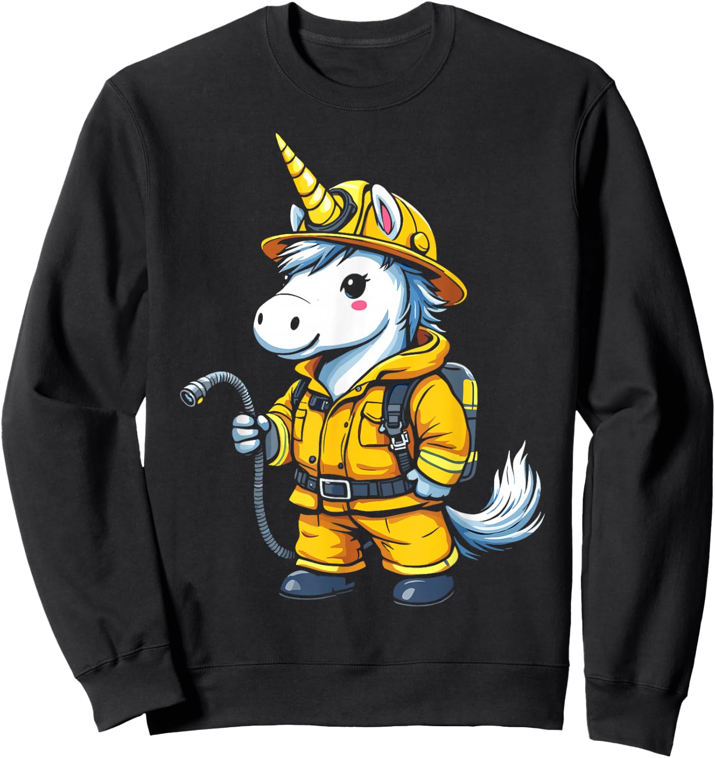 Firefighter Unicorn Sweatshirt - Sweatshirt | Black