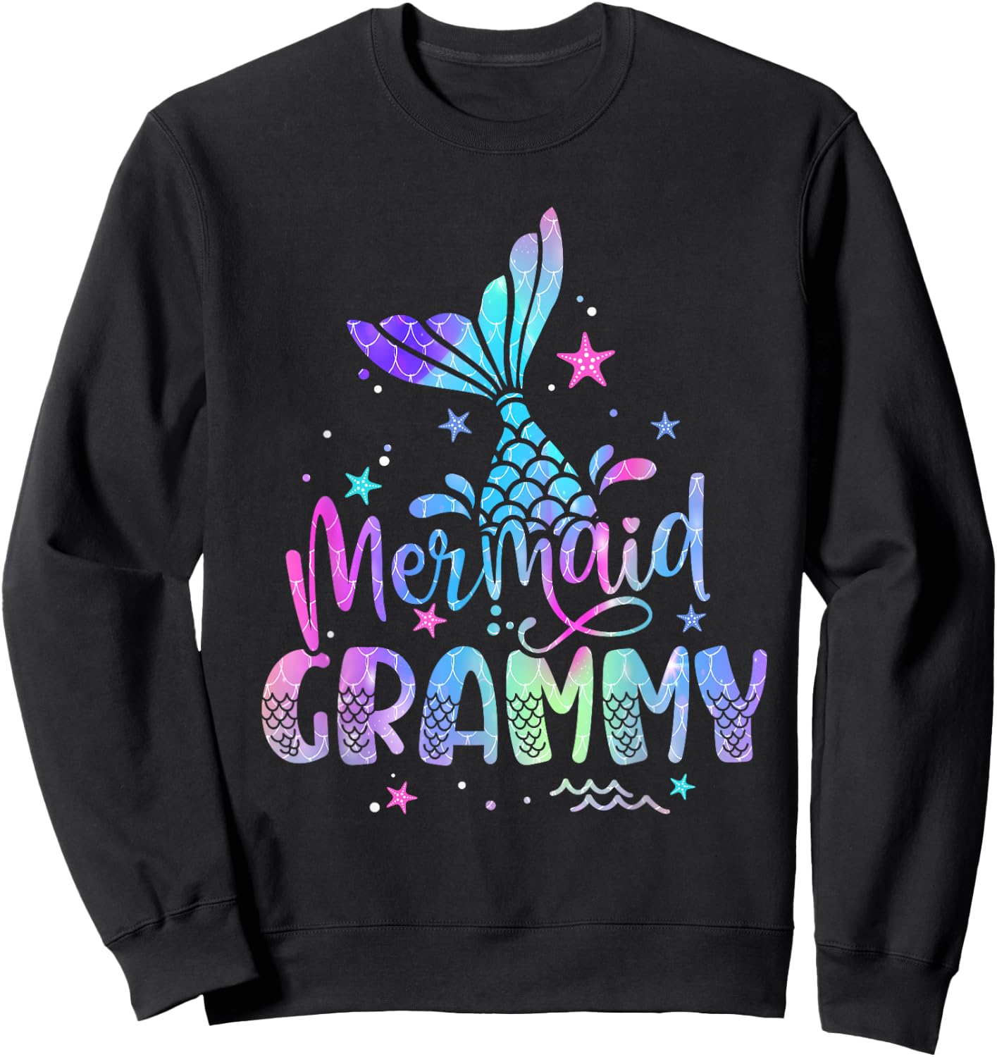 Mermaid Grammy Women Family Matching 1st Birthday Sweatshirt - Sweatshirt | Black