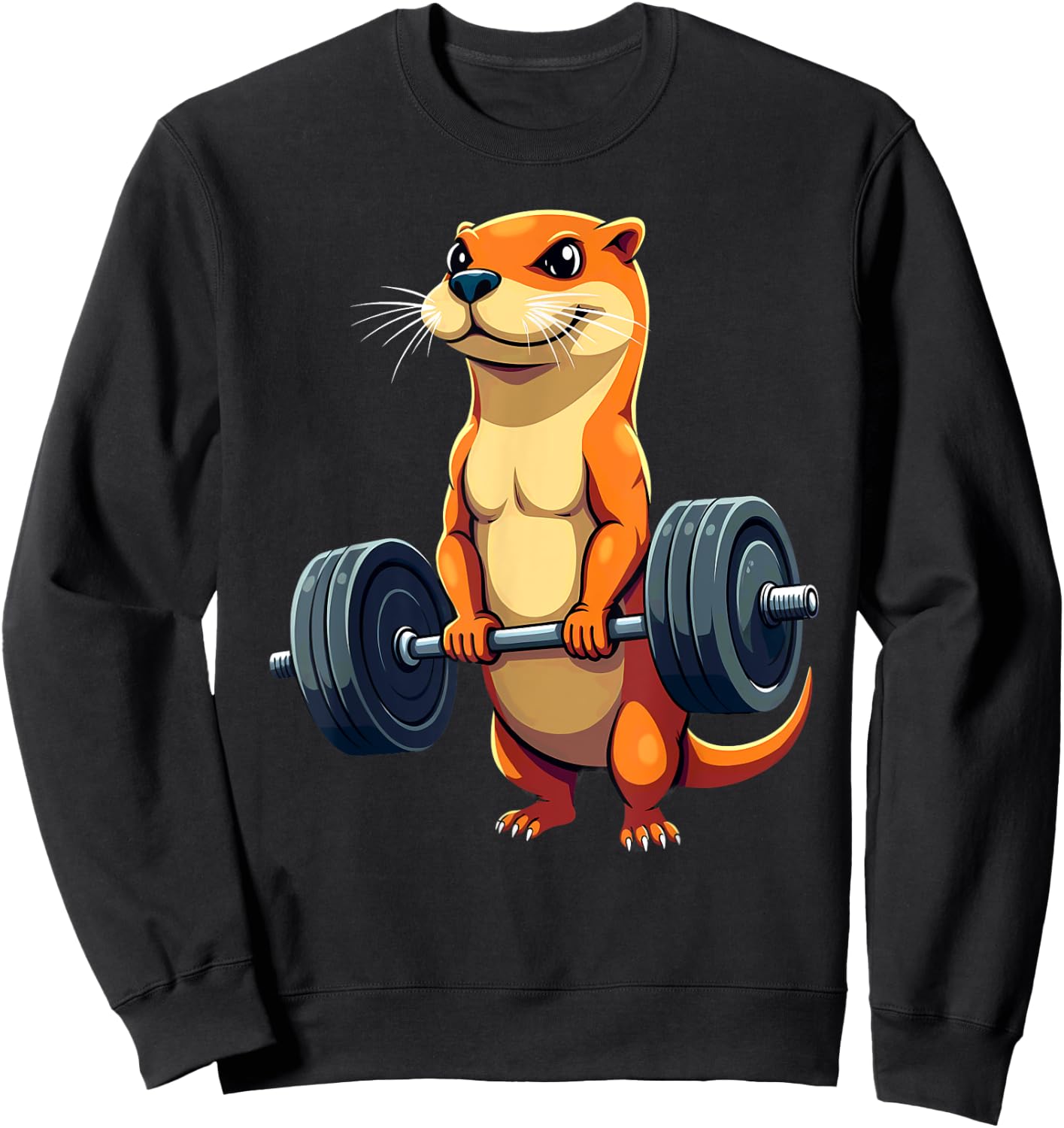 Workout Gym Otter Deadlift Weightlifting Sweatshirt - Sweatshirt | Black