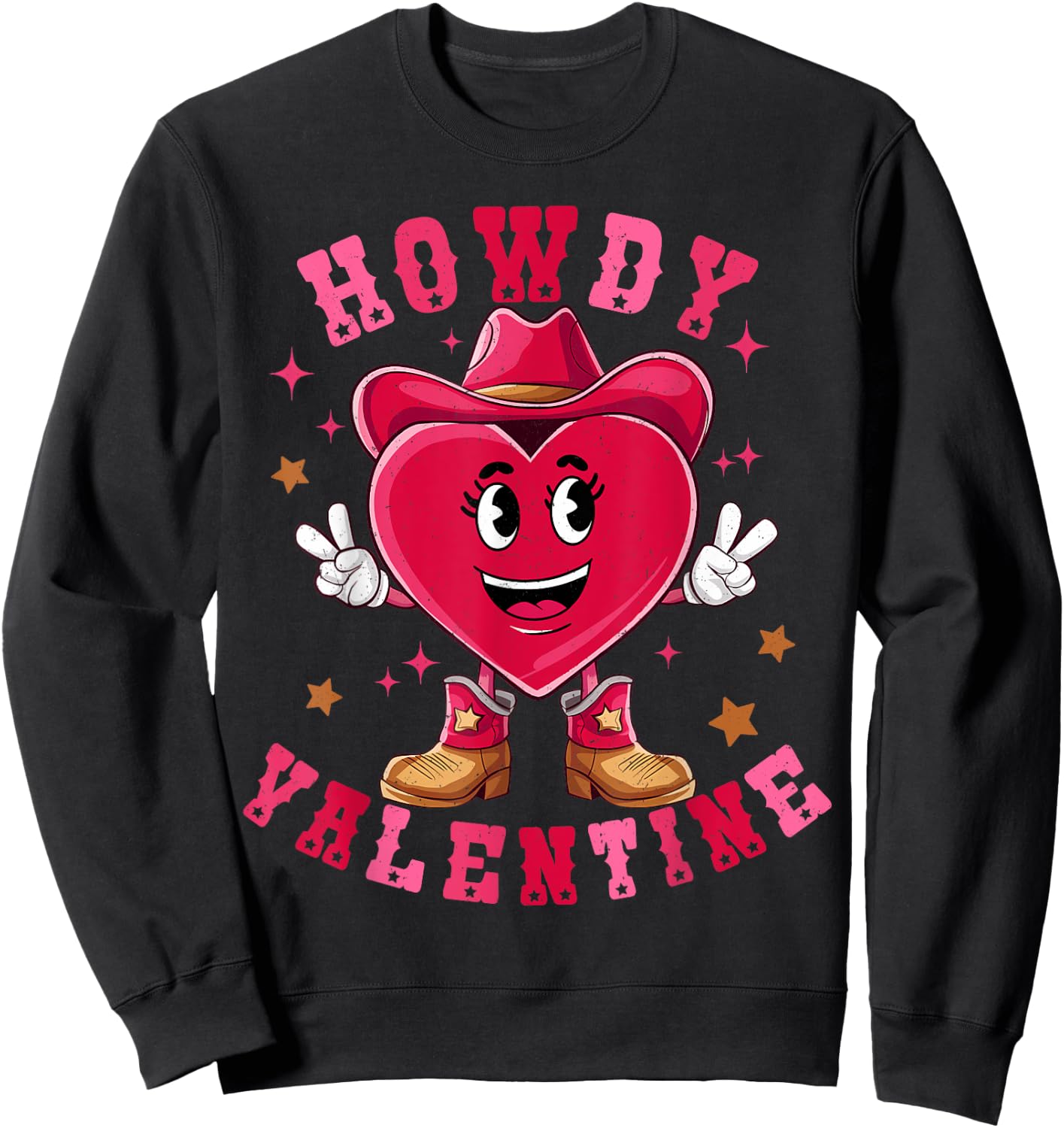 Howdy Valentine Rodeo Western Country Southern Men Women Kid Sweatshirt - Sweatshirt | Black