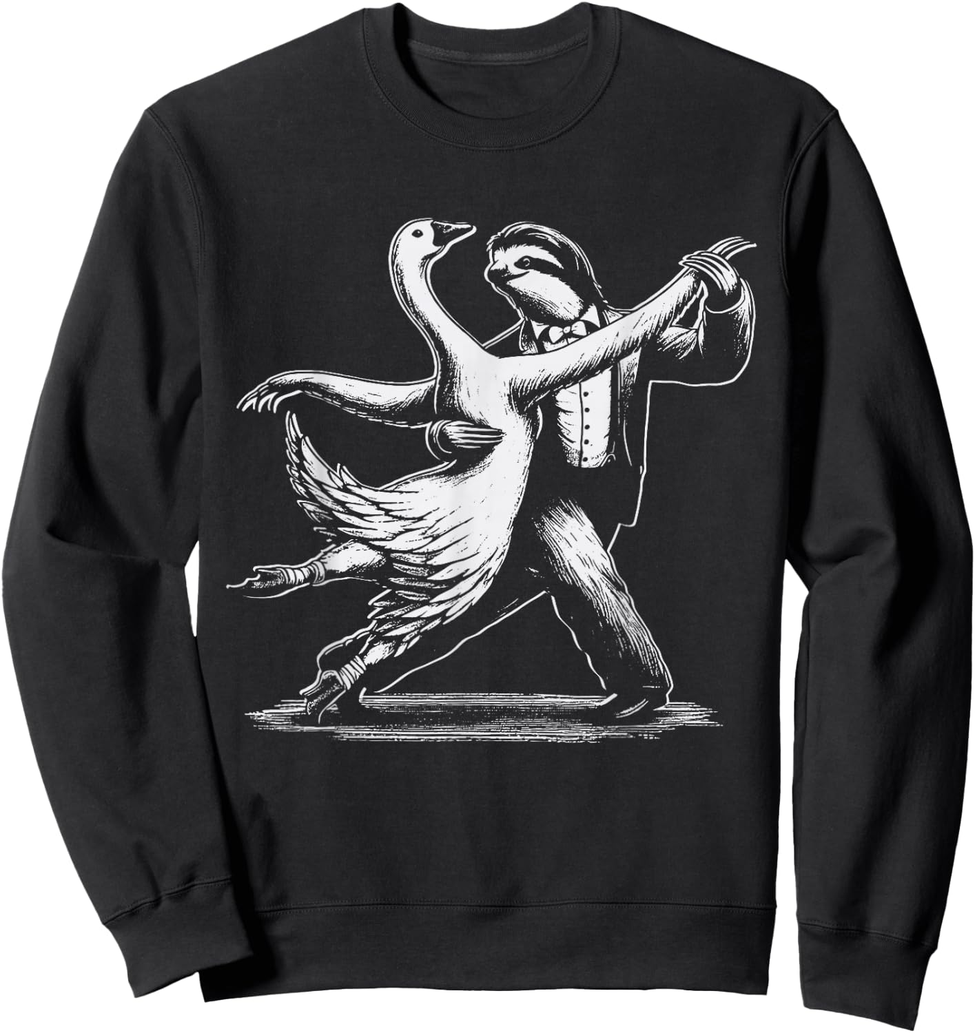 Cute Sloth and Goose Tango Dancing Dancer Gift Men Women Kid Sweatshirt - Sweatshirt | Black