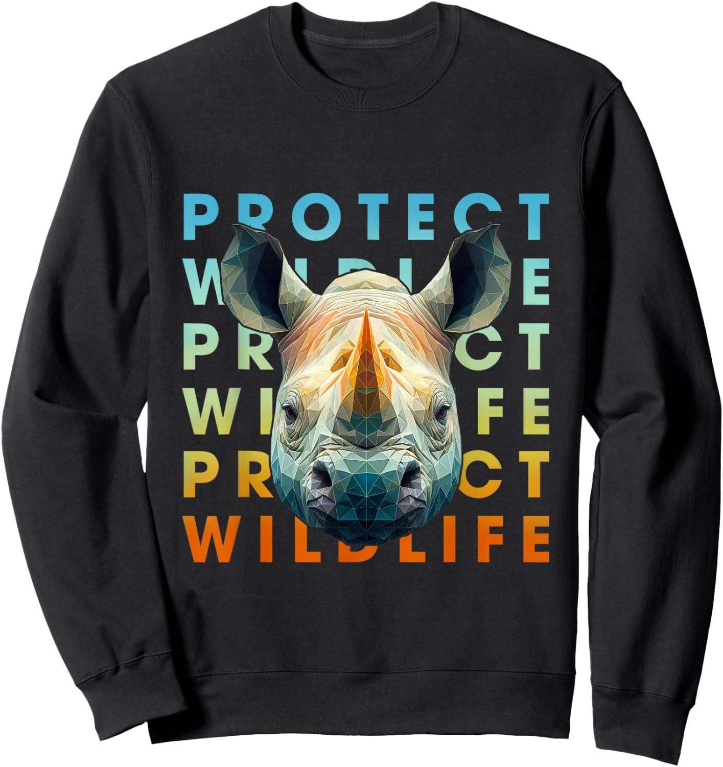 Endangered Animal Protect Wildlife Black Rhino Earth Day Sweatshirt - Sweatshirt | Black