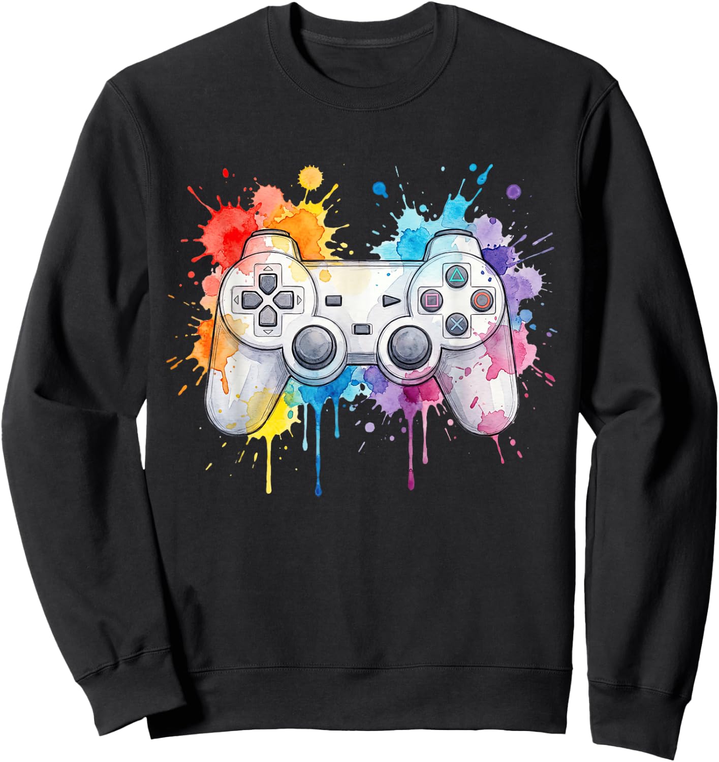 Game Controller Splash Gaming Video Gamer Men Boys Kids Sweatshirt - Sweatshirt | Black