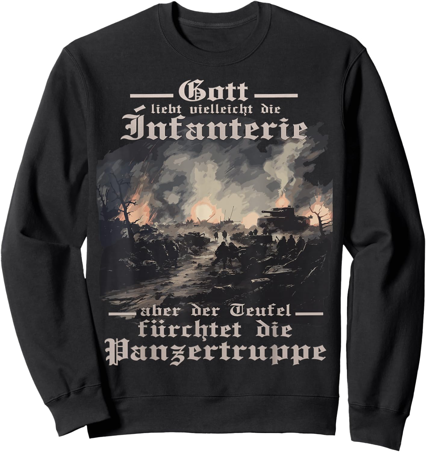 Tiger Tank Dystopian Tank T King Tiger Soldiers , black Sweatshirt - Sweatshirt | Black