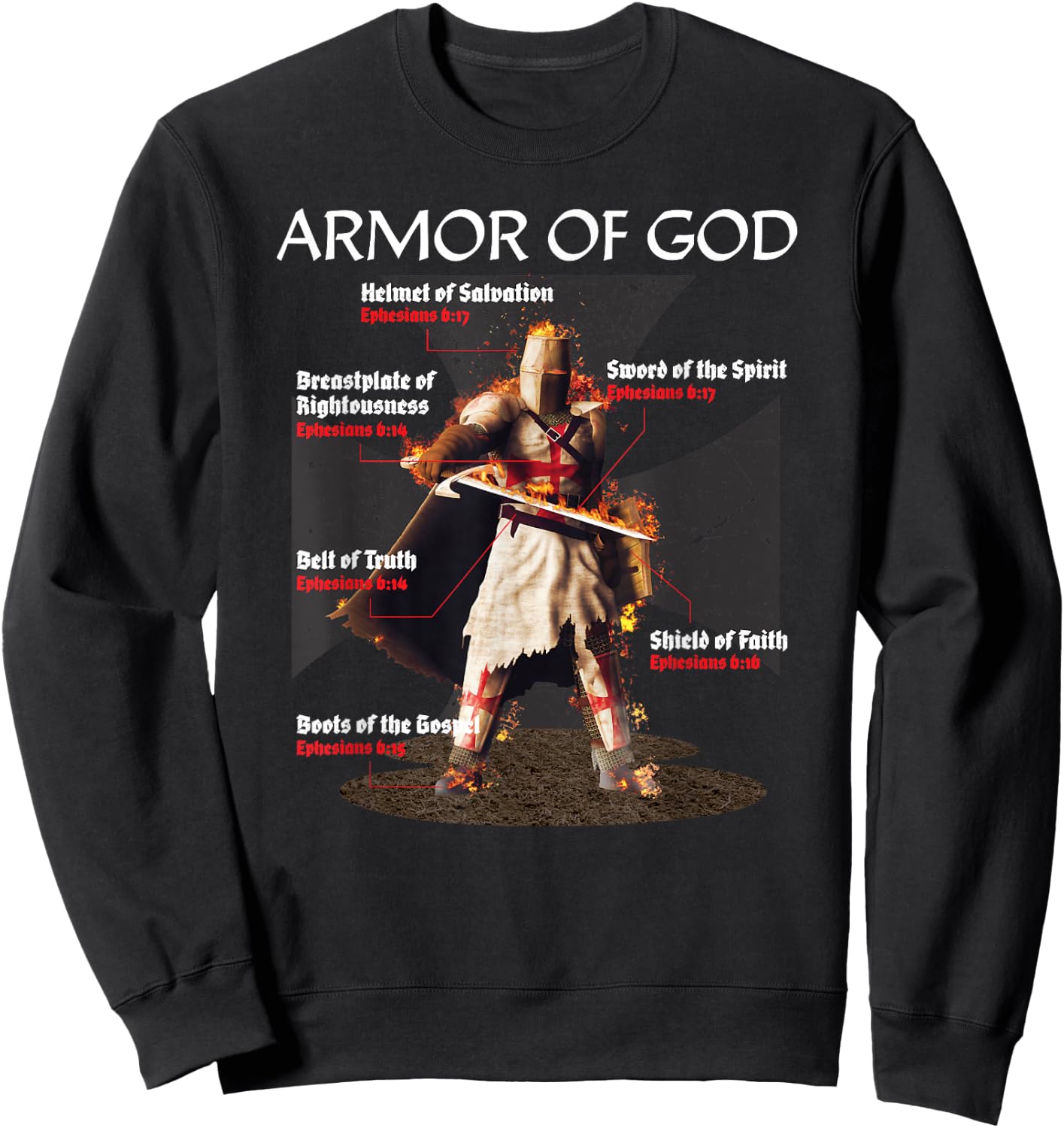 Cool Christian Graphic Religious Verse Gifts Him Men Sayings Sweatshirt - Sweatshirt | Black
