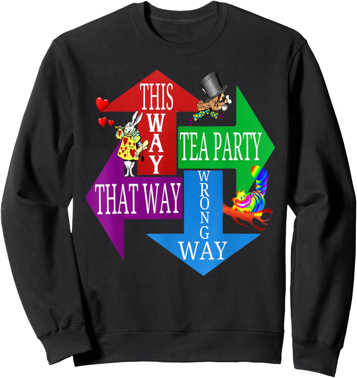 Madhatter Alice in Wonderland-Men Women Kids T Shirt Sweatshirt - Sweatshirt | Black