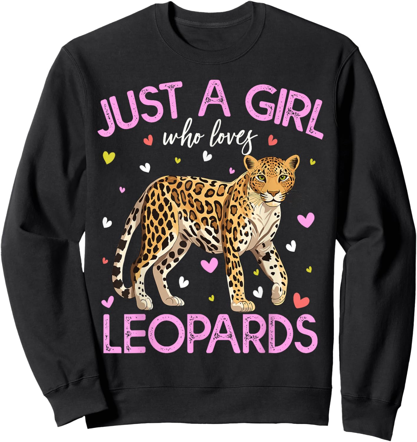 Just A Girl Who Loves Leopards Girls Sweatshirt - Sweatshirt | Black