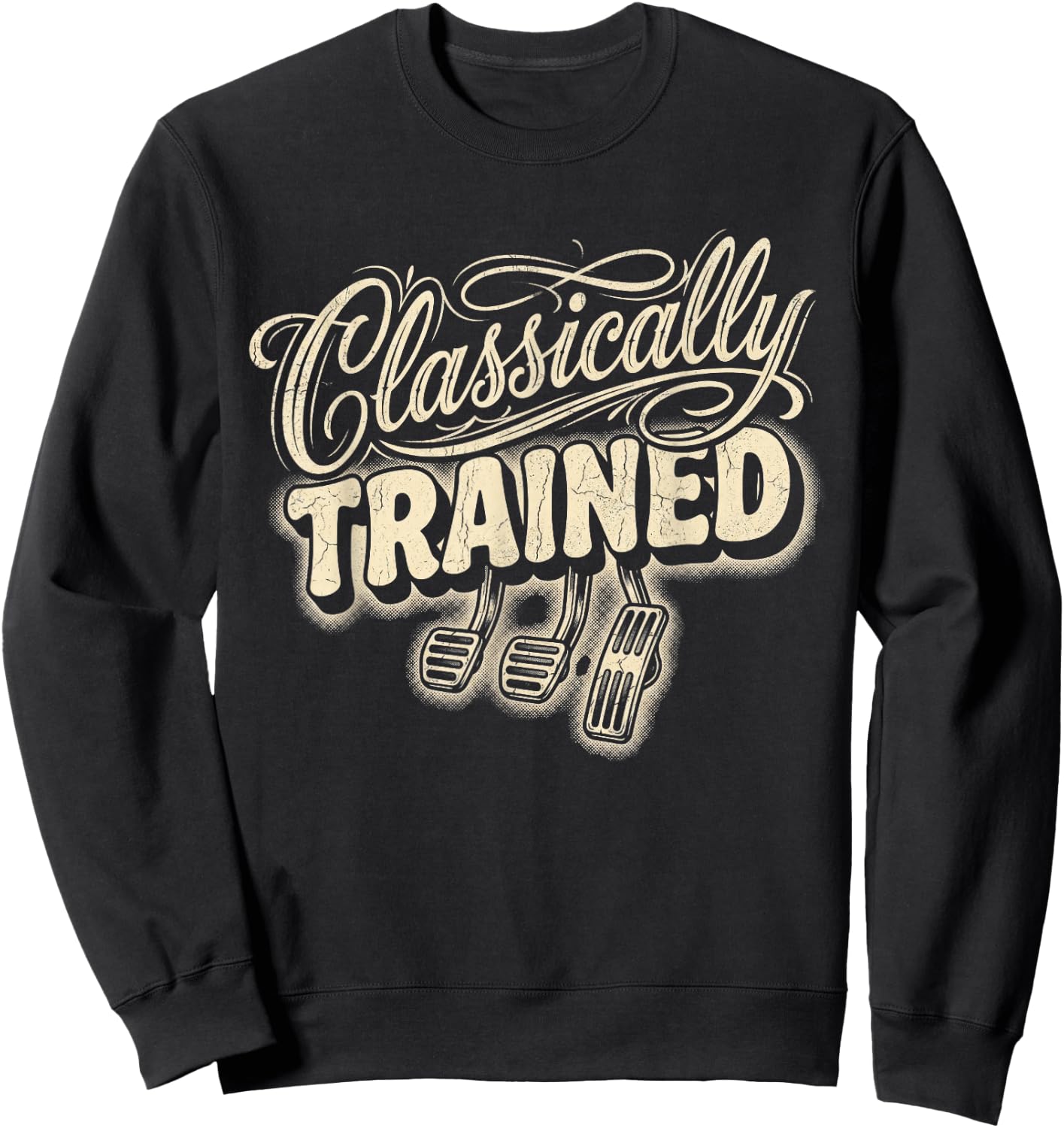 Classically Trained Retro Vintage Car Driving Auto Sweatshirt - Sweatshirt | Black