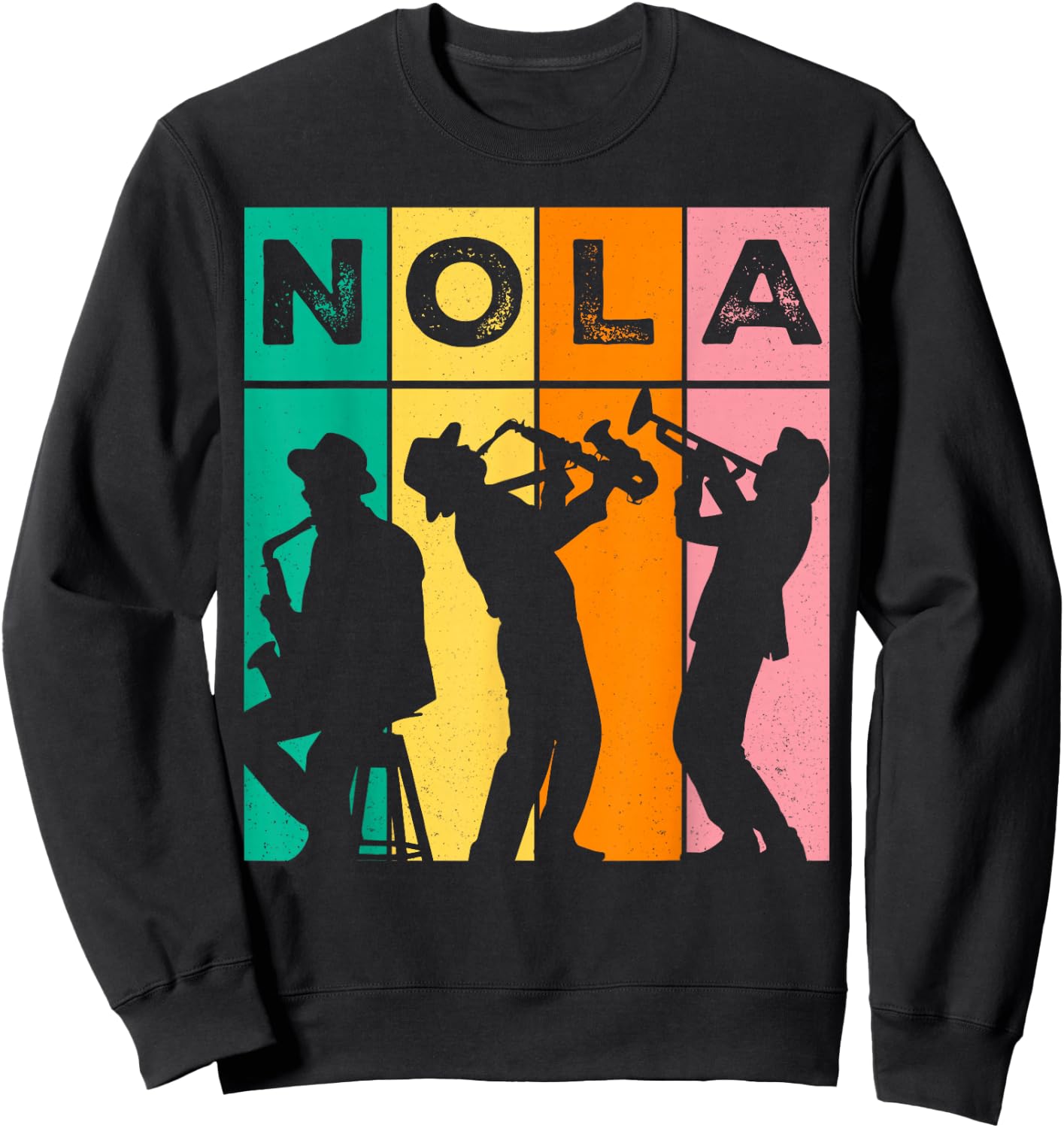 Vintage NOLA New Orleans Mardi Gras Music Carnival Festival Sweatshirt - Sweatshirt | Black