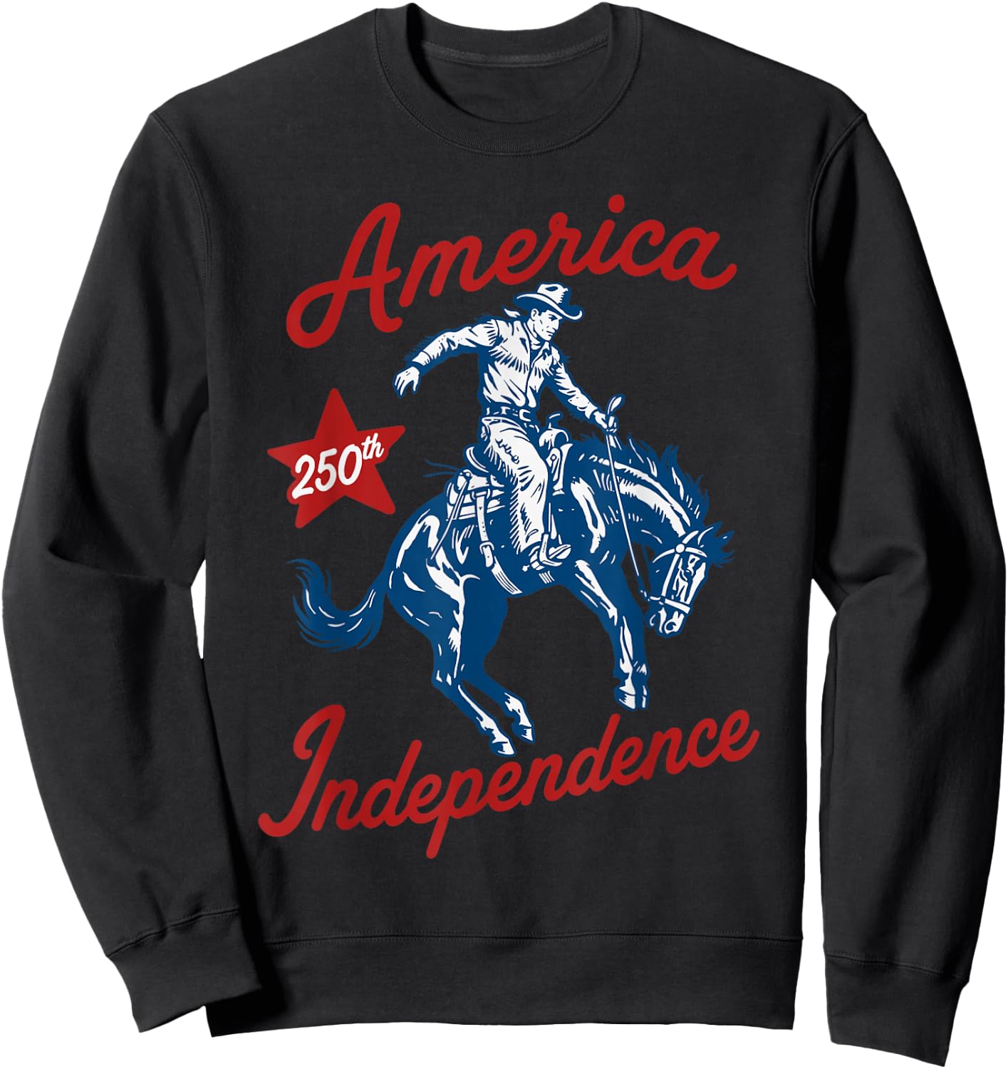 USA 250th Anniversary Patriotic Western Freedom 4th of July Sweatshirt - Sweatshirt | Black