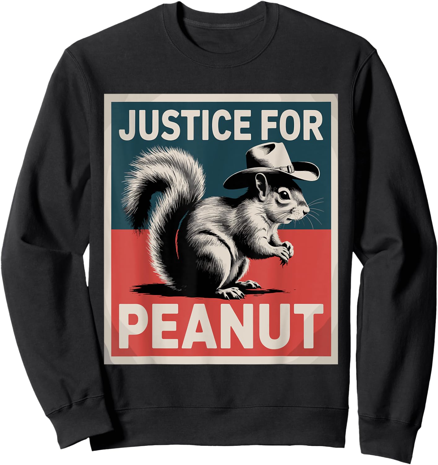 Justice for Peanut The Squirrel - The Squirrel Peanut Sweatshirt - Sweatshirt | Black