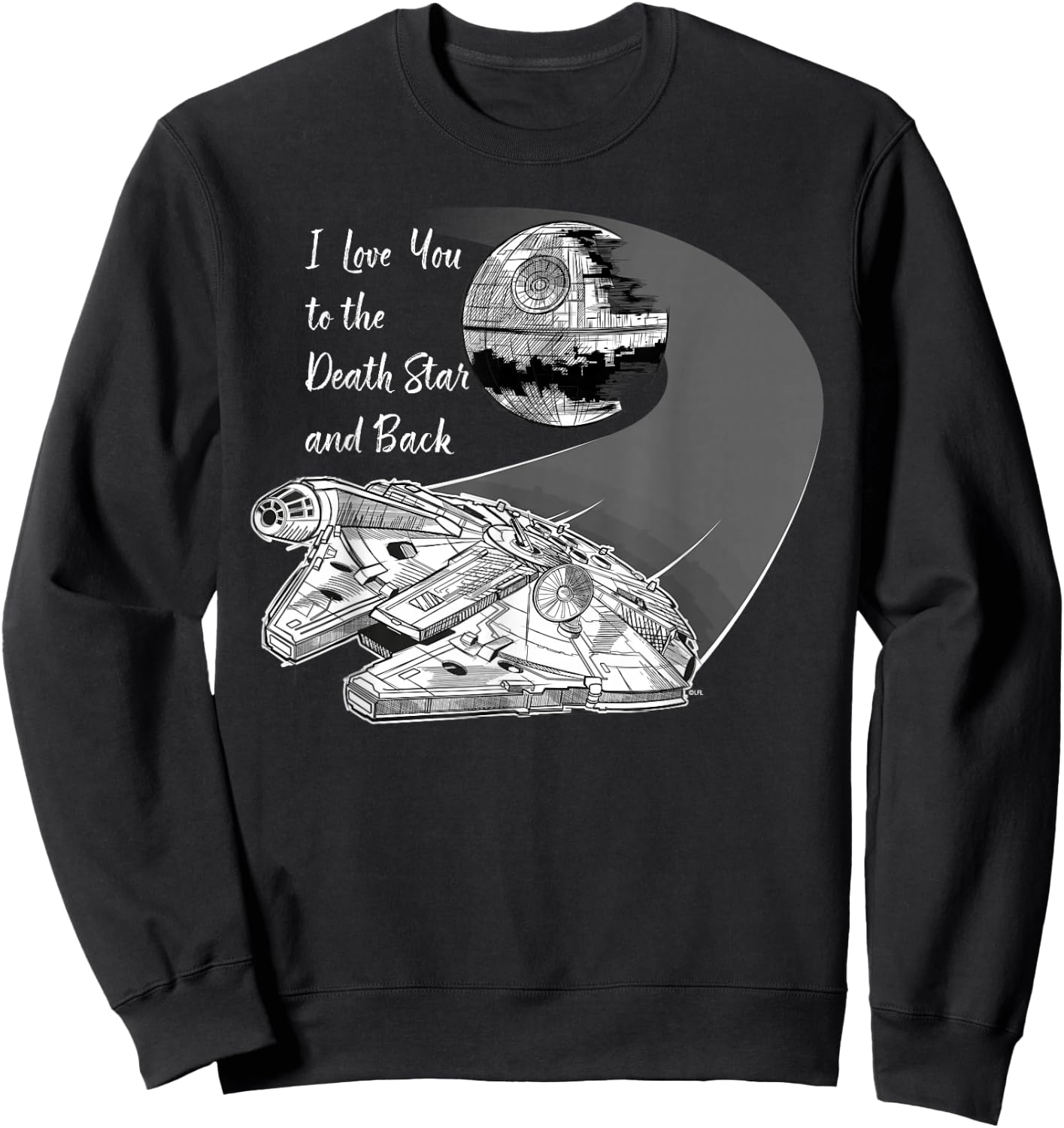 Star Wars Millennium Falcon I Love You Valentine's Wedding Sweatshirt - Sweatshirt | Black
