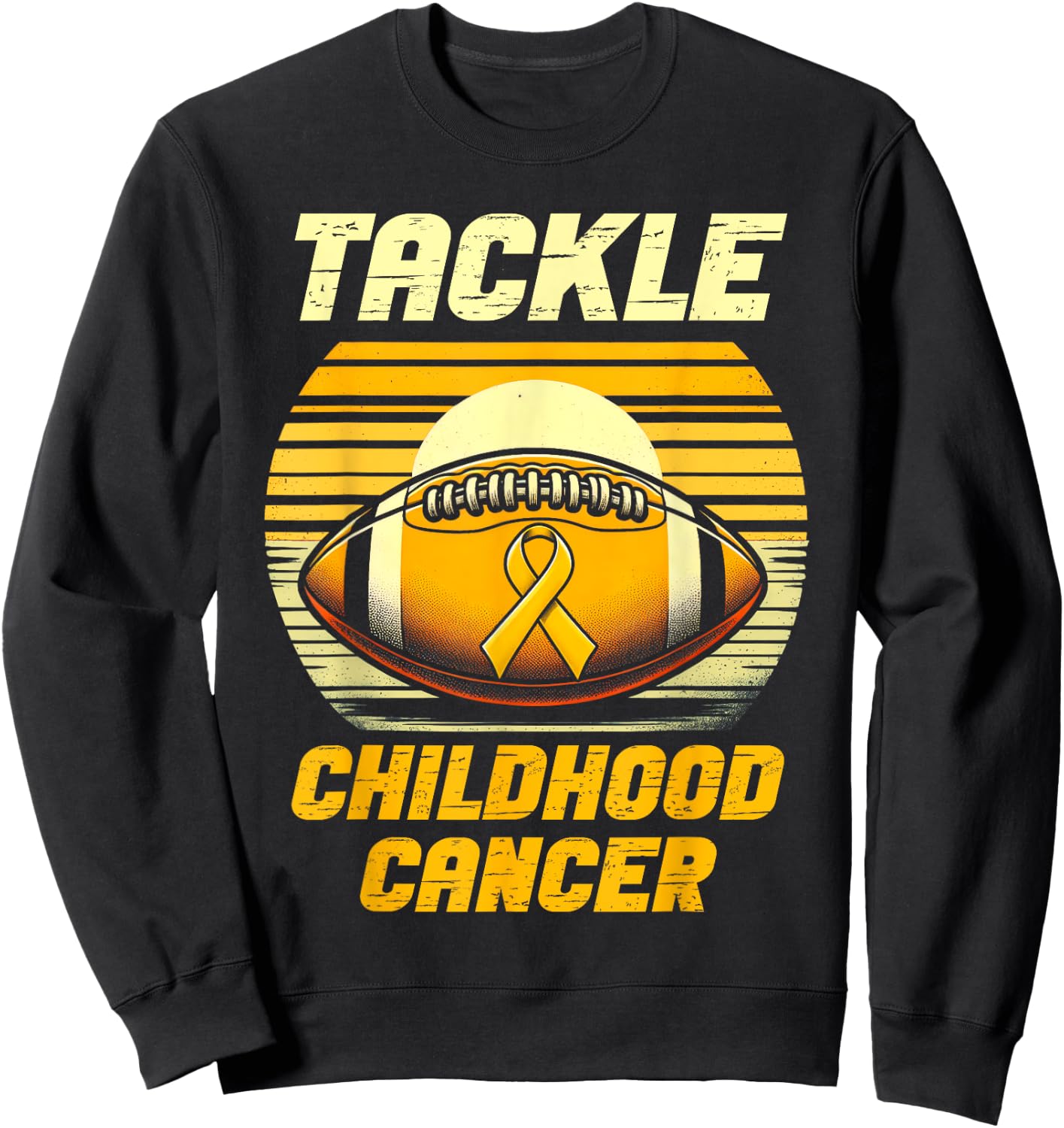 Tackle Football Childhood Cancer Awareness Kids Boys Sweatshirt - Sweatshirt | Black