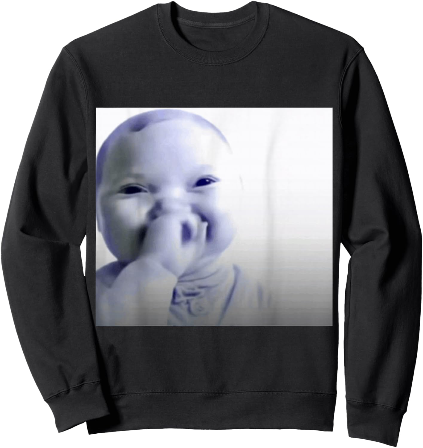 AI Baby Laughing Meme Say You Swear Baby Funny AI Baby Sweatshirt - Sweatshirt | Black