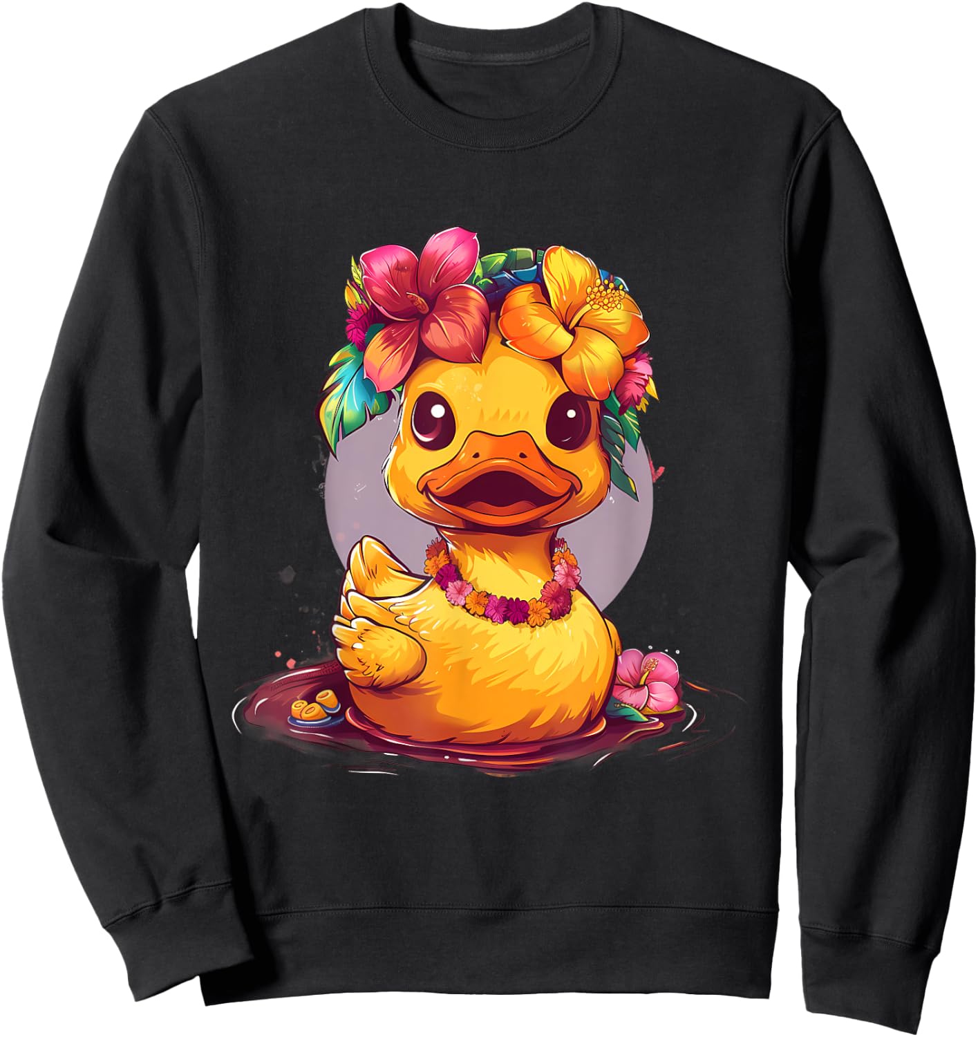 Rubber Duck Hawaiian Hawaii Rubber Duckie Rubber Duckling Sweatshirt - Sweatshirt | Black