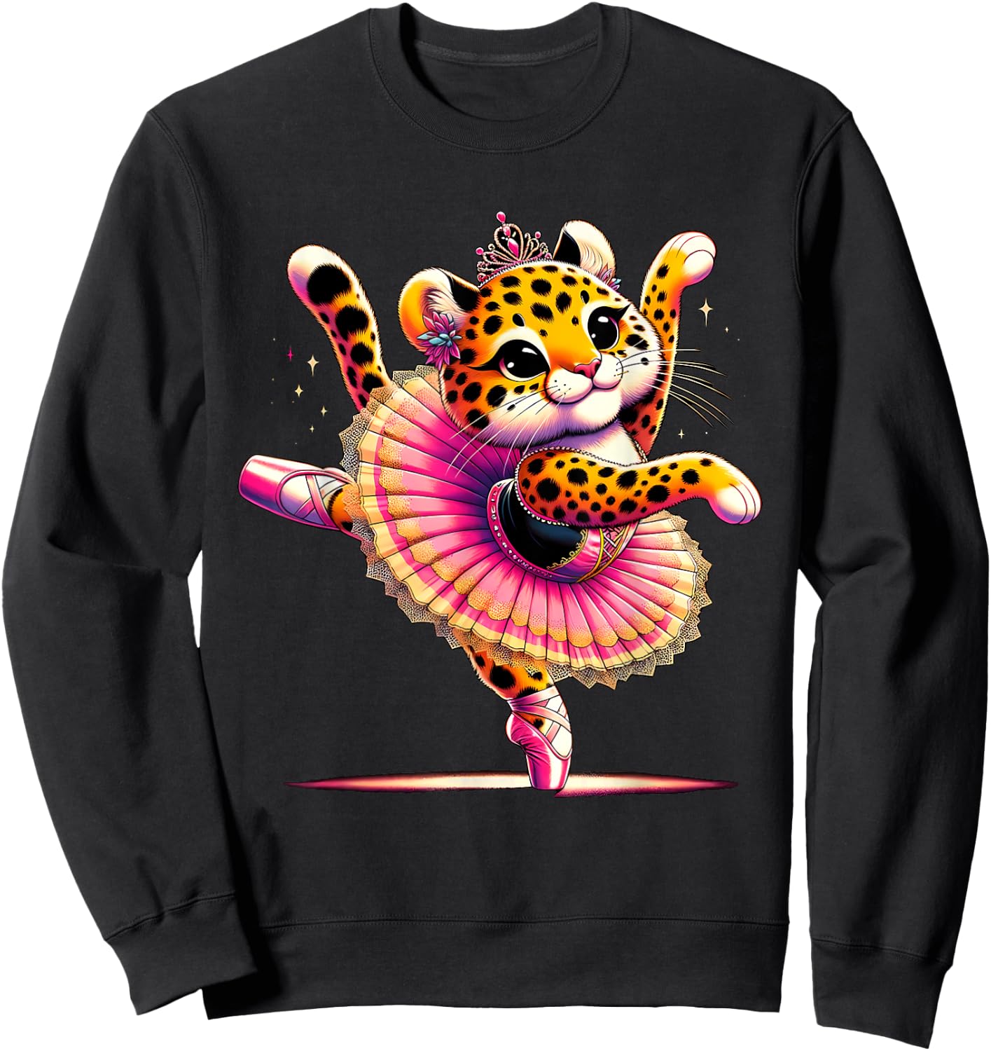 Ballerina Leopard Dancing Sweatshirt - Sweatshirt | Black