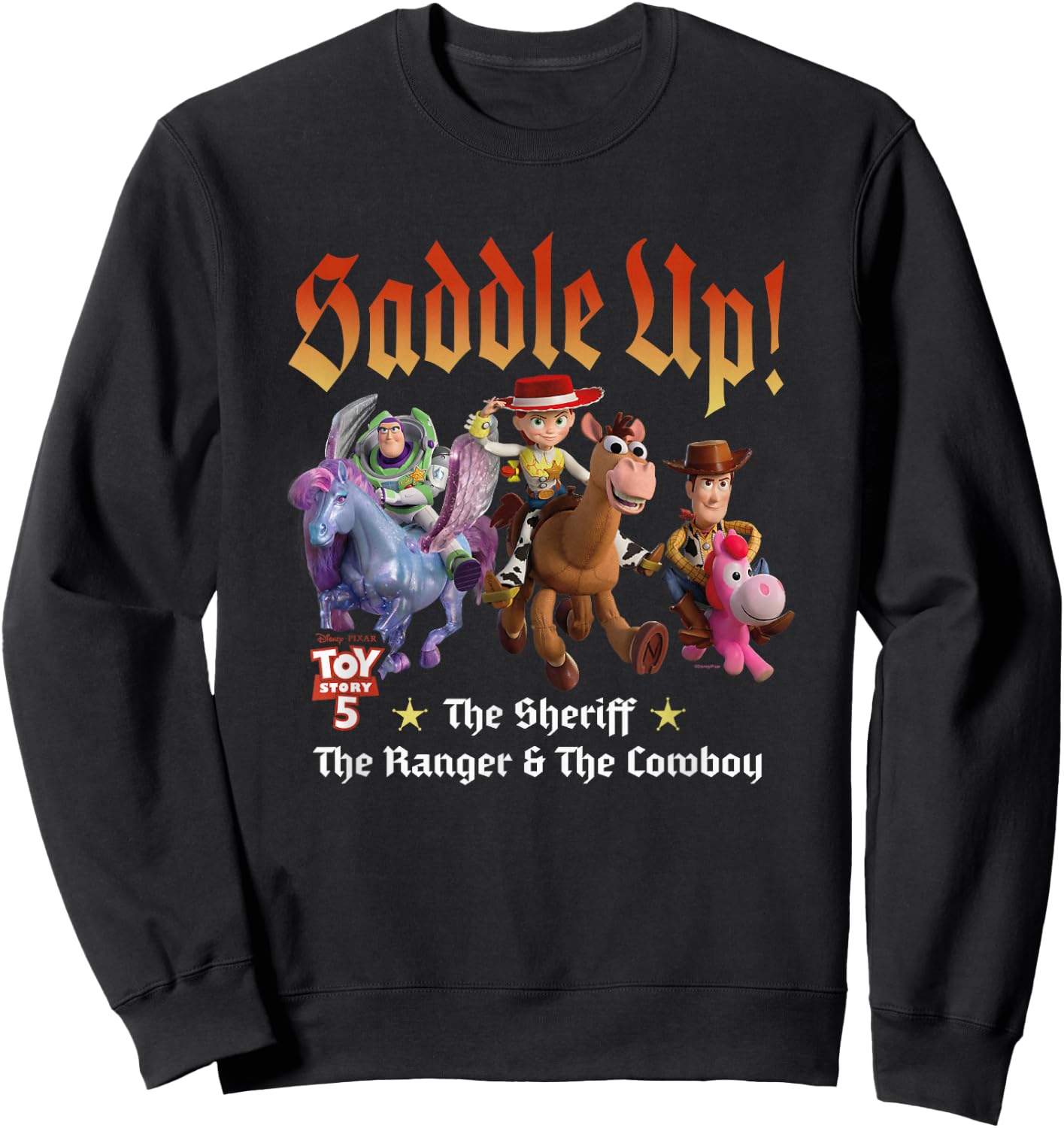 Disney Pixar Toy Story 5 Saddle Up Toys Group Shot Sweatshirt - Sweatshirt | Black