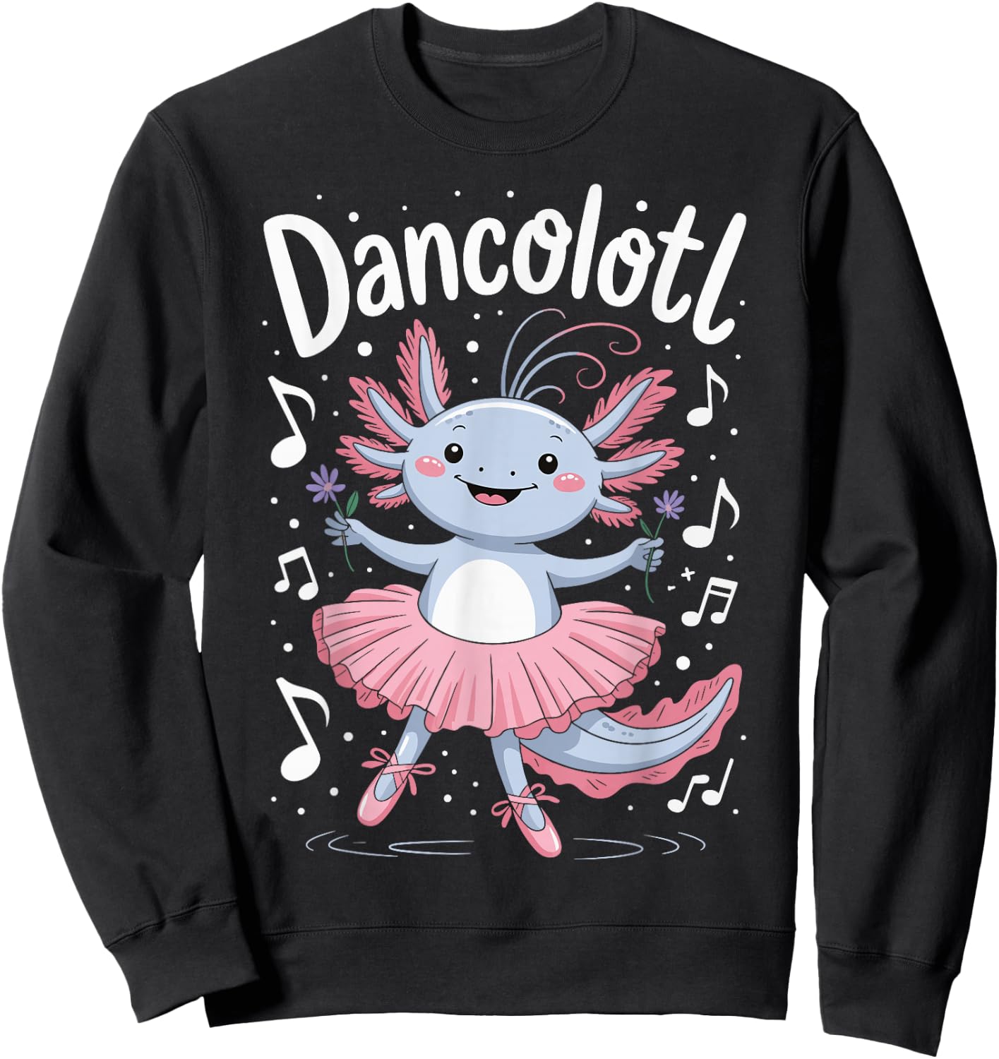 Dancolotl Axolotl Dancing Sweatshirt - Sweatshirt | Black