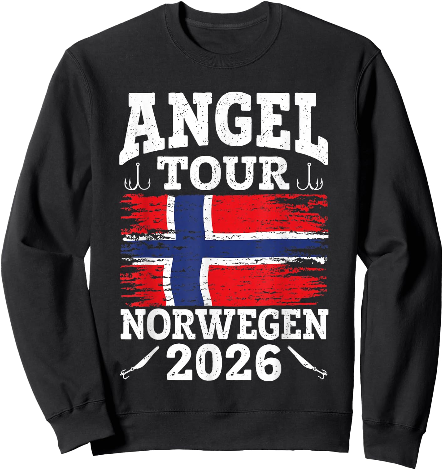 Angel Tour Norway 2026 Fishing Team Norway Flag Angler , black, S Sweatshirt - Sweatshirt | Black