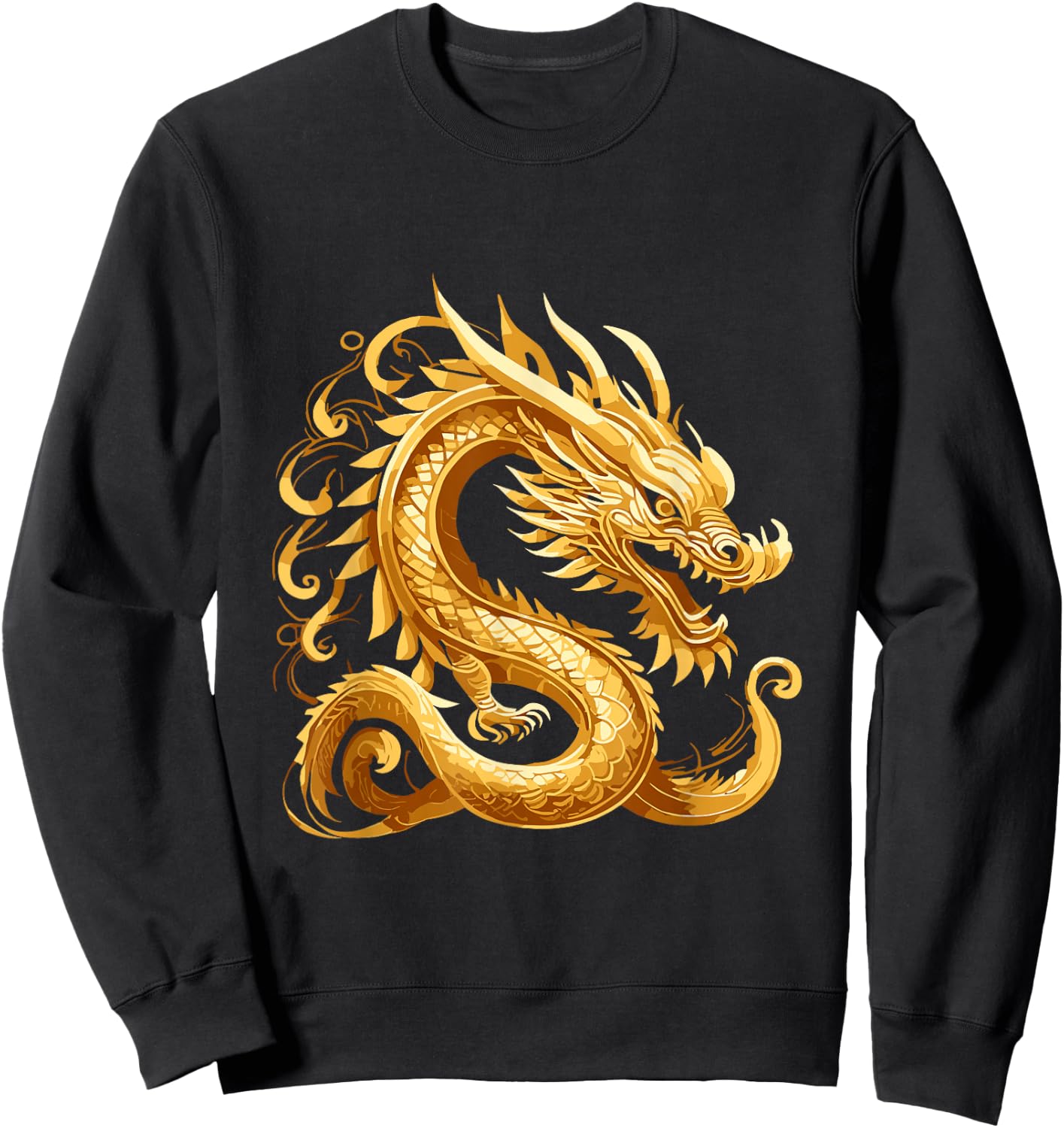 Chinese New Year Red Dragon Gold Zodiac Spring Festival Luna Sweatshirt - Sweatshirt | Black